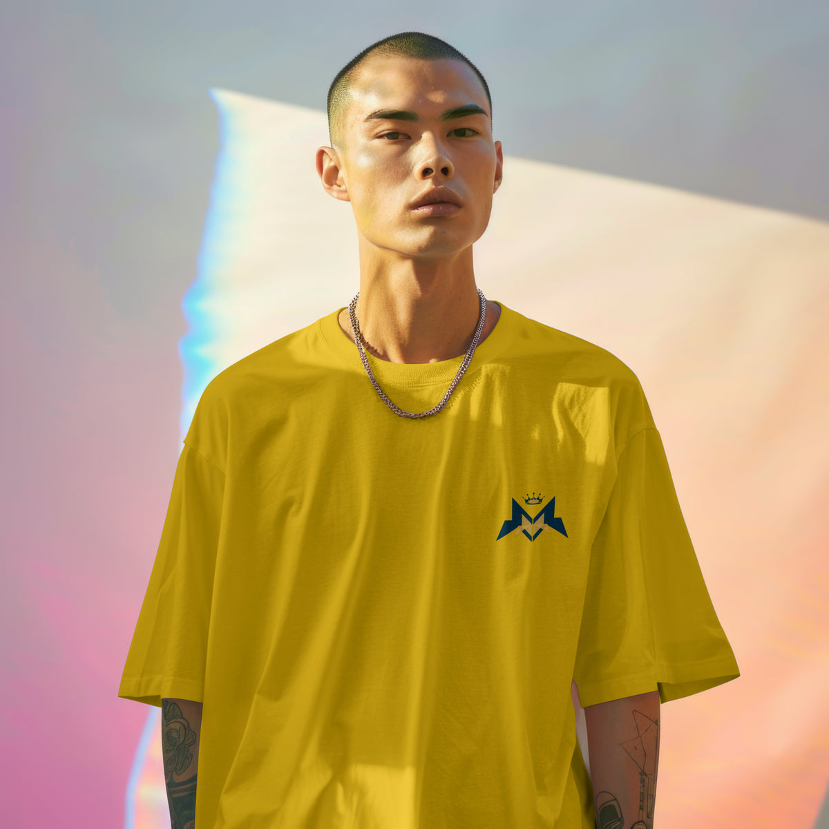 Classic Mustard Solid Oversize T-Shirt – Unisex Bold, Relaxed, and Stylish Fit