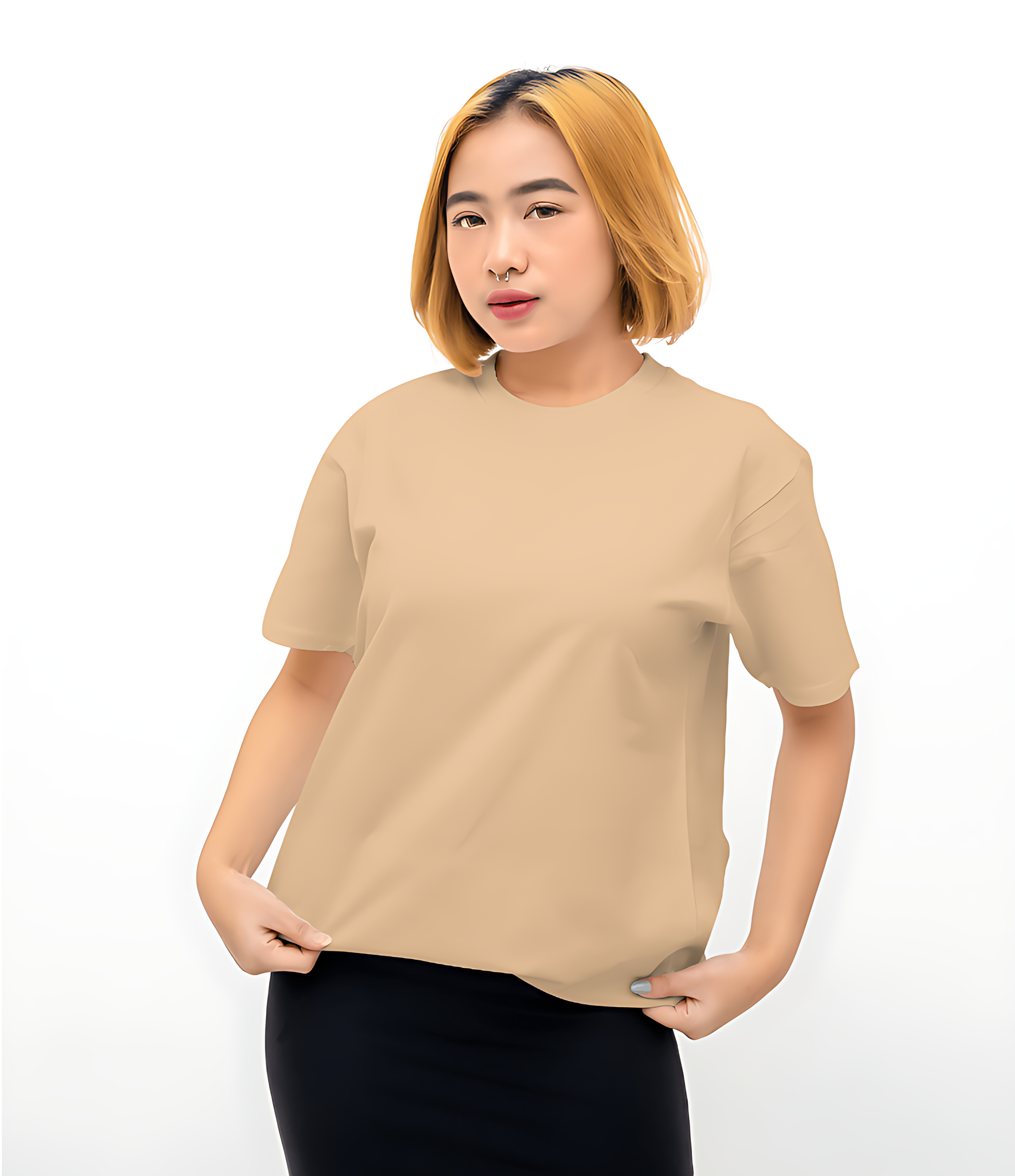 Premium Edition - Unisex Solid Beige Oversize Tees
