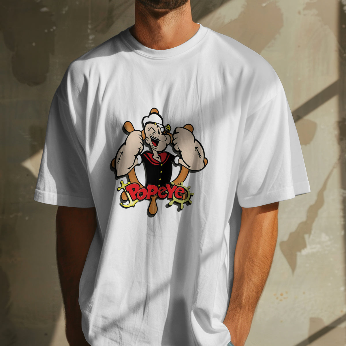 Popeye - Oversized Graphic Printed T-Shirt for Men