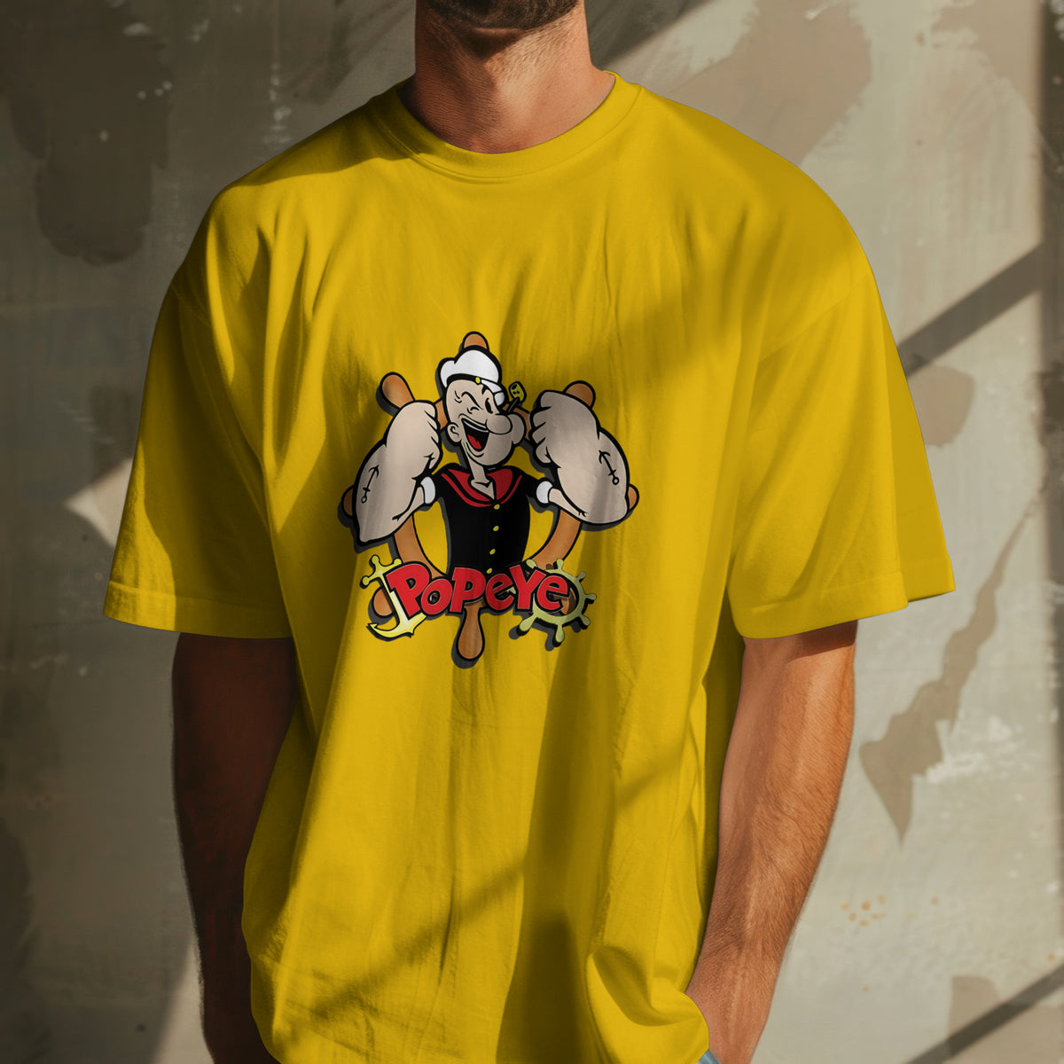 Popeye - Oversized Graphic Printed T-Shirt for Men