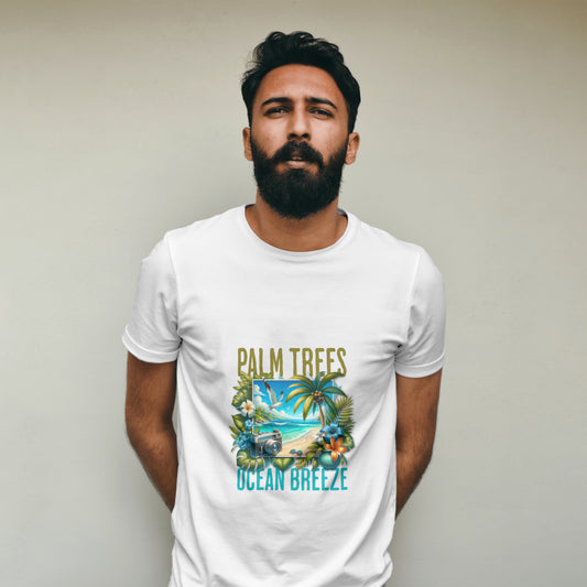 Beach - Light Weight Graphic Regular Fit T-Shirt For Men