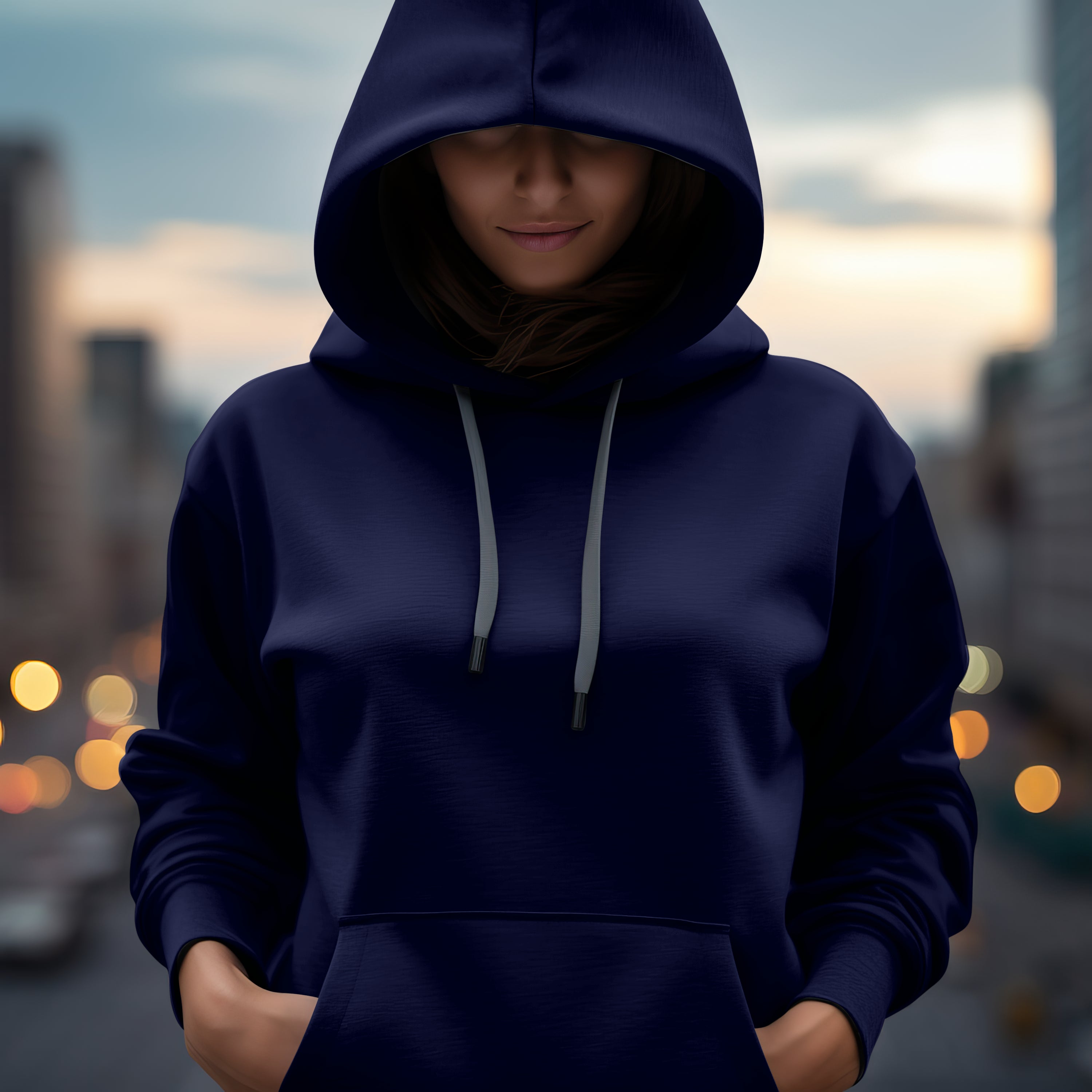 Women Classic Navy Blue Hoodie : For Your Every Mood