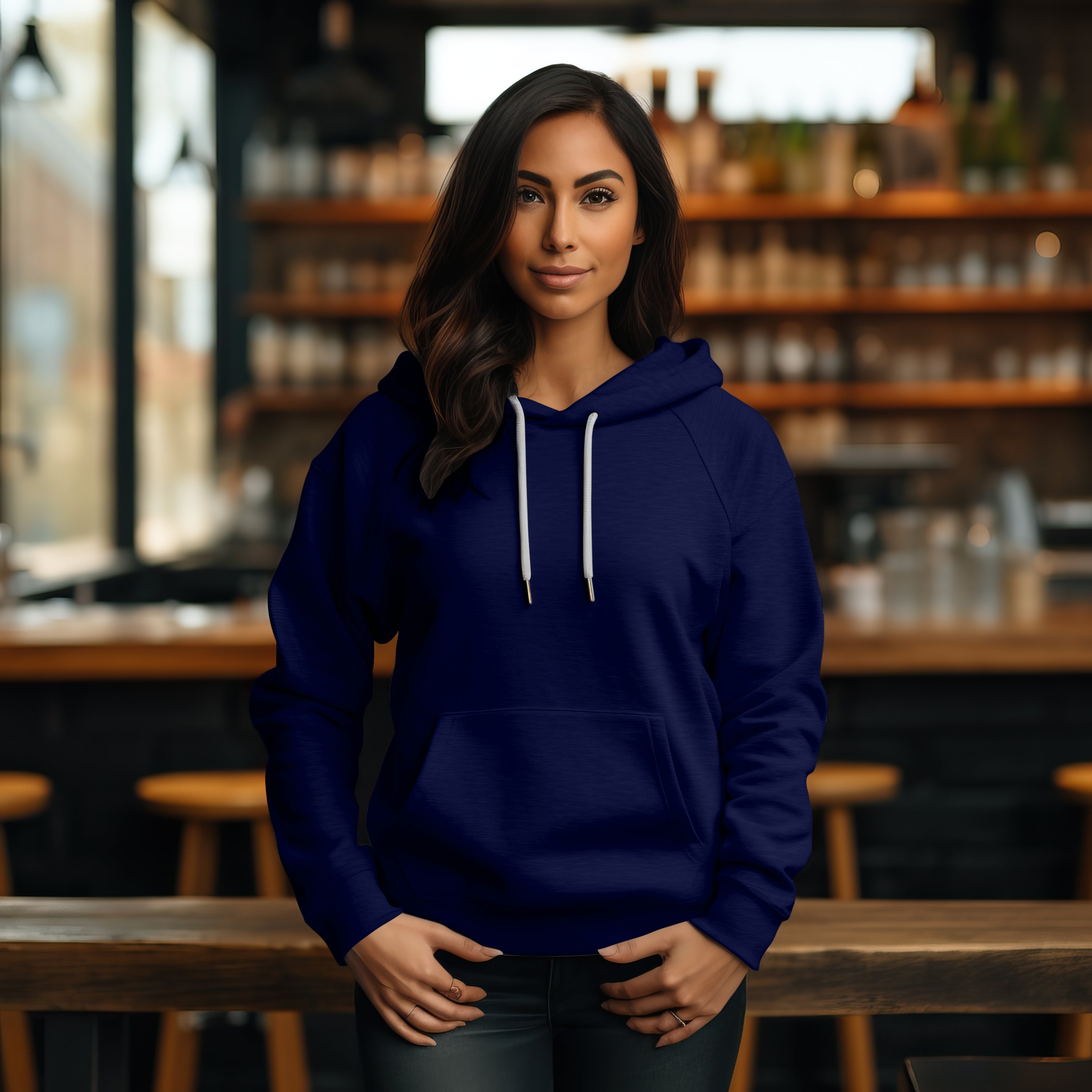 Women Classic Navy Blue Hoodie : For Your Every Mood