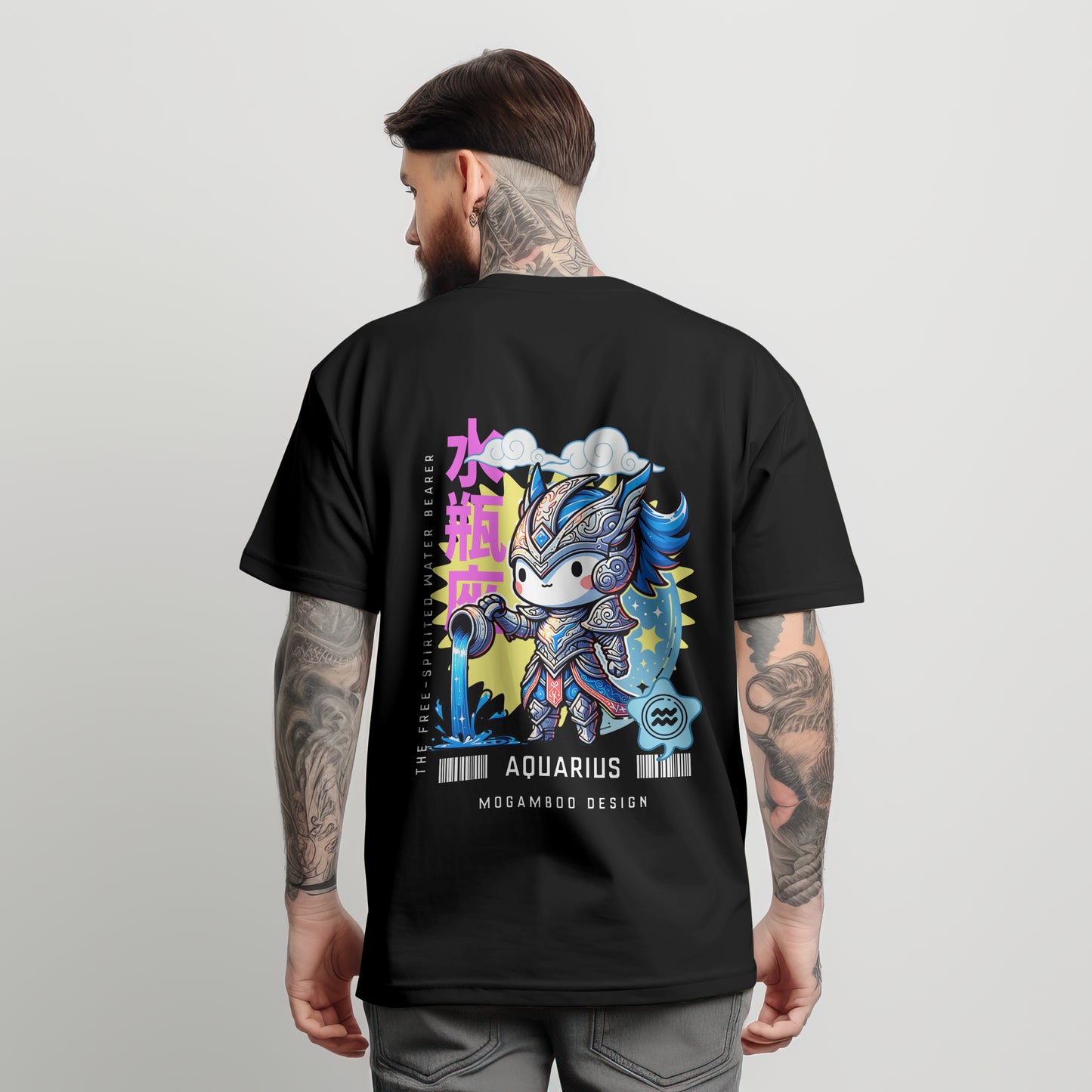 Aquarius Zodiac Tee : Light Weight Regular Fit T-Shirt for Men