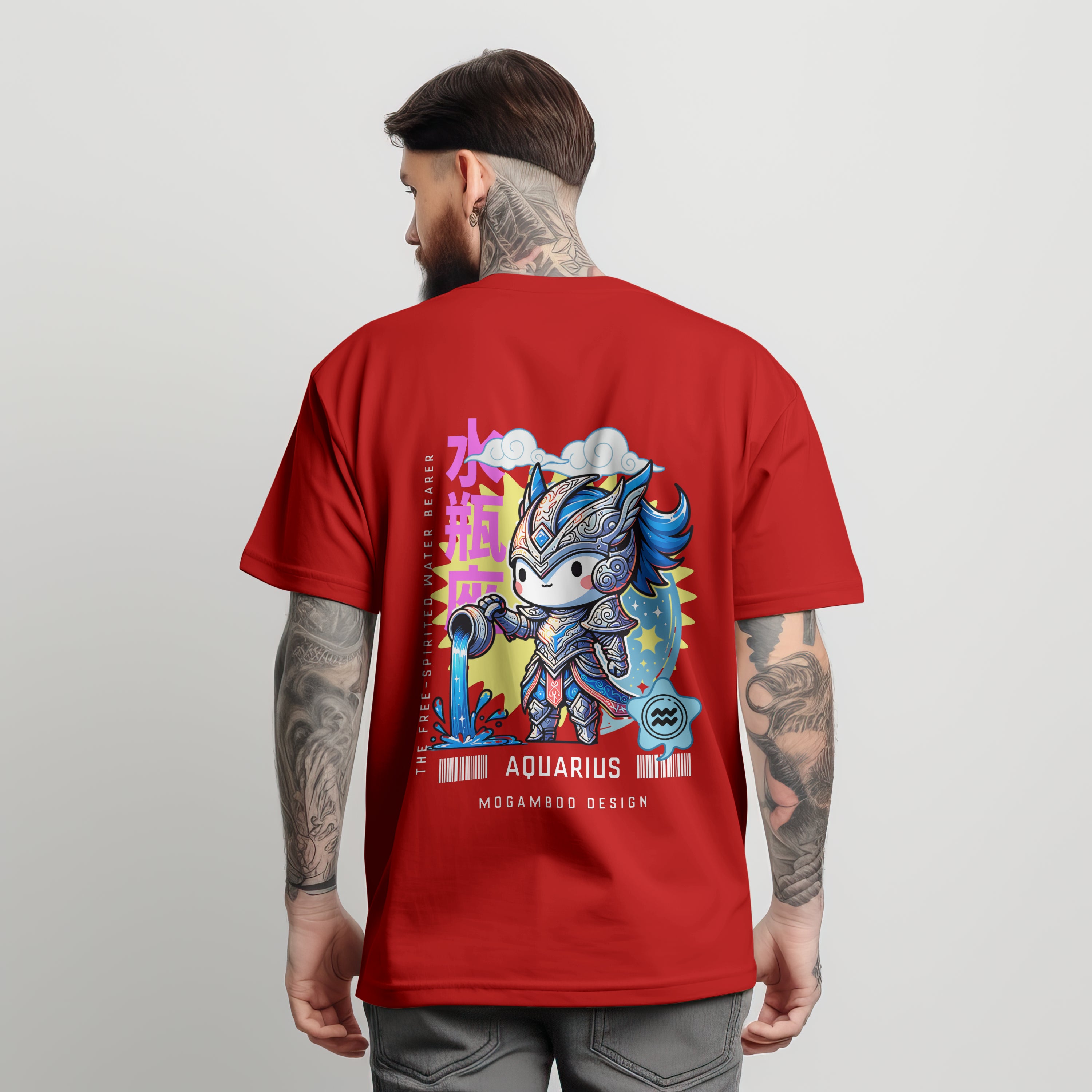 Aquarius Zodiac Tee : Light Weight Regular Fit T-Shirt for Men