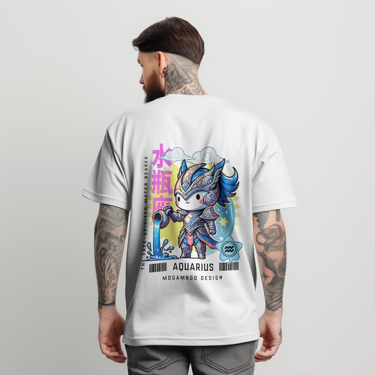 Aquarius Zodiac Tee : Light Weight Regular Fit T-Shirt for Men