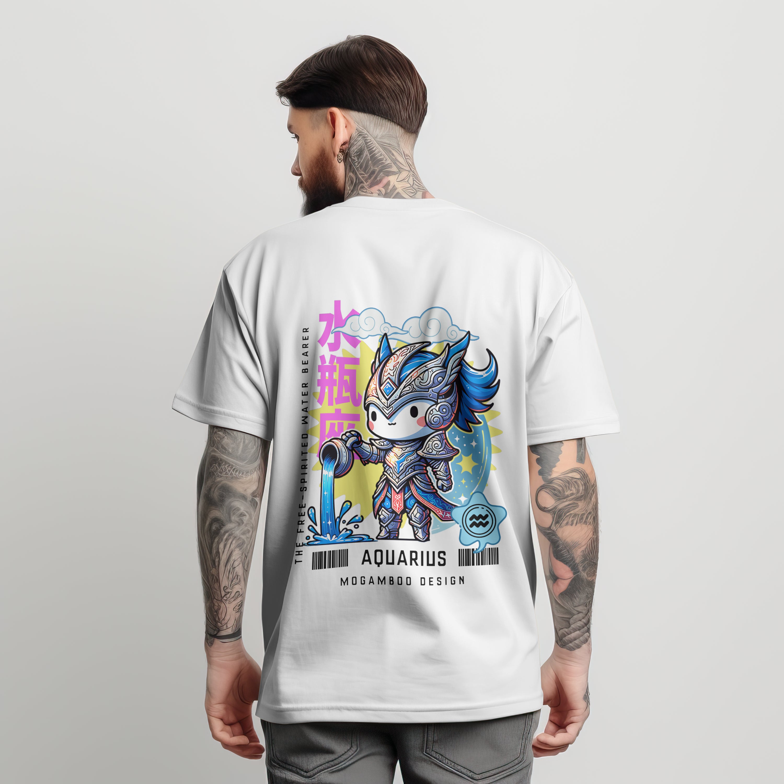 Aquarius Zodiac Tee : Light Weight Regular Fit T-Shirt for Men