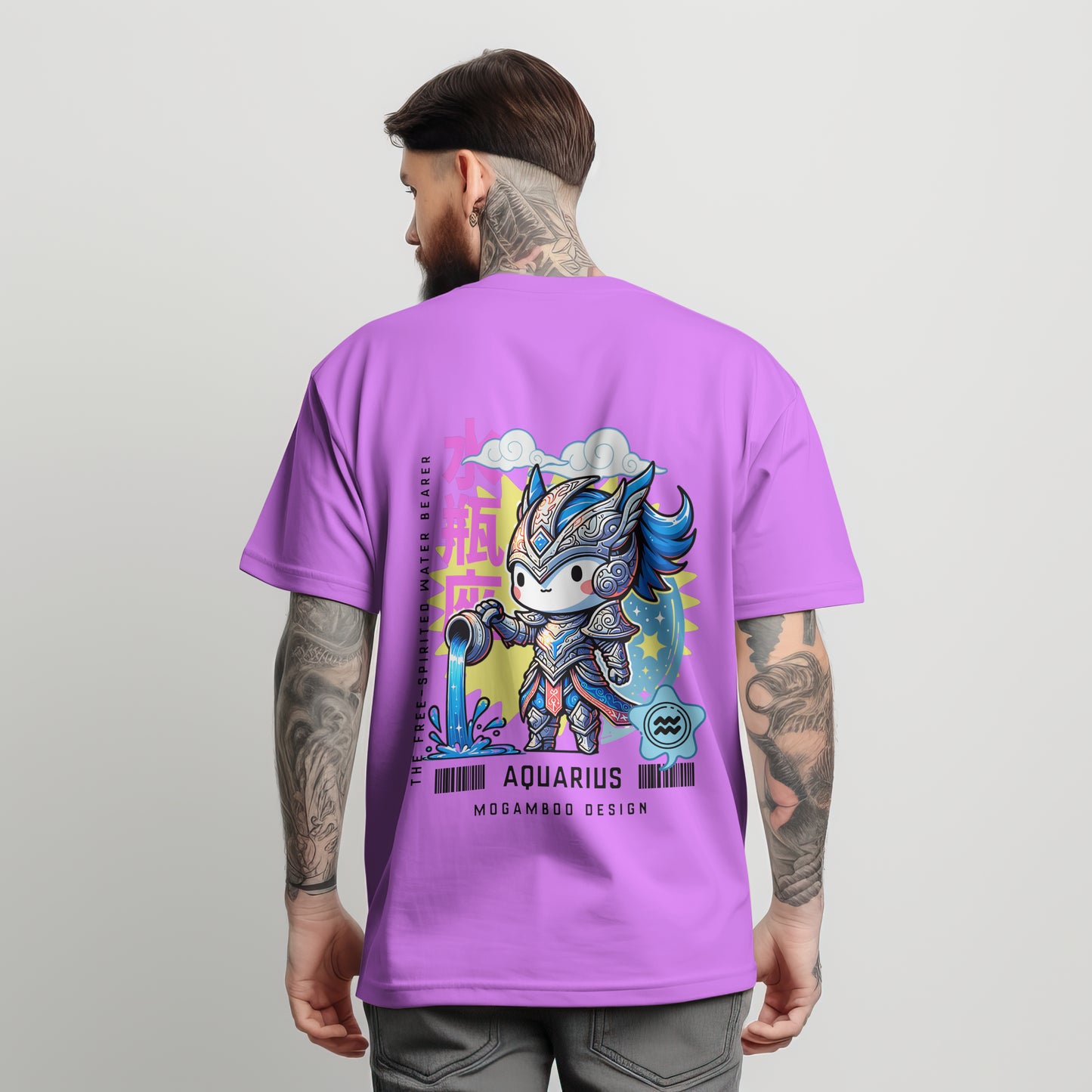 Aquarius Zodiac Tee : Light Weight Regular Fit T-Shirt for Men