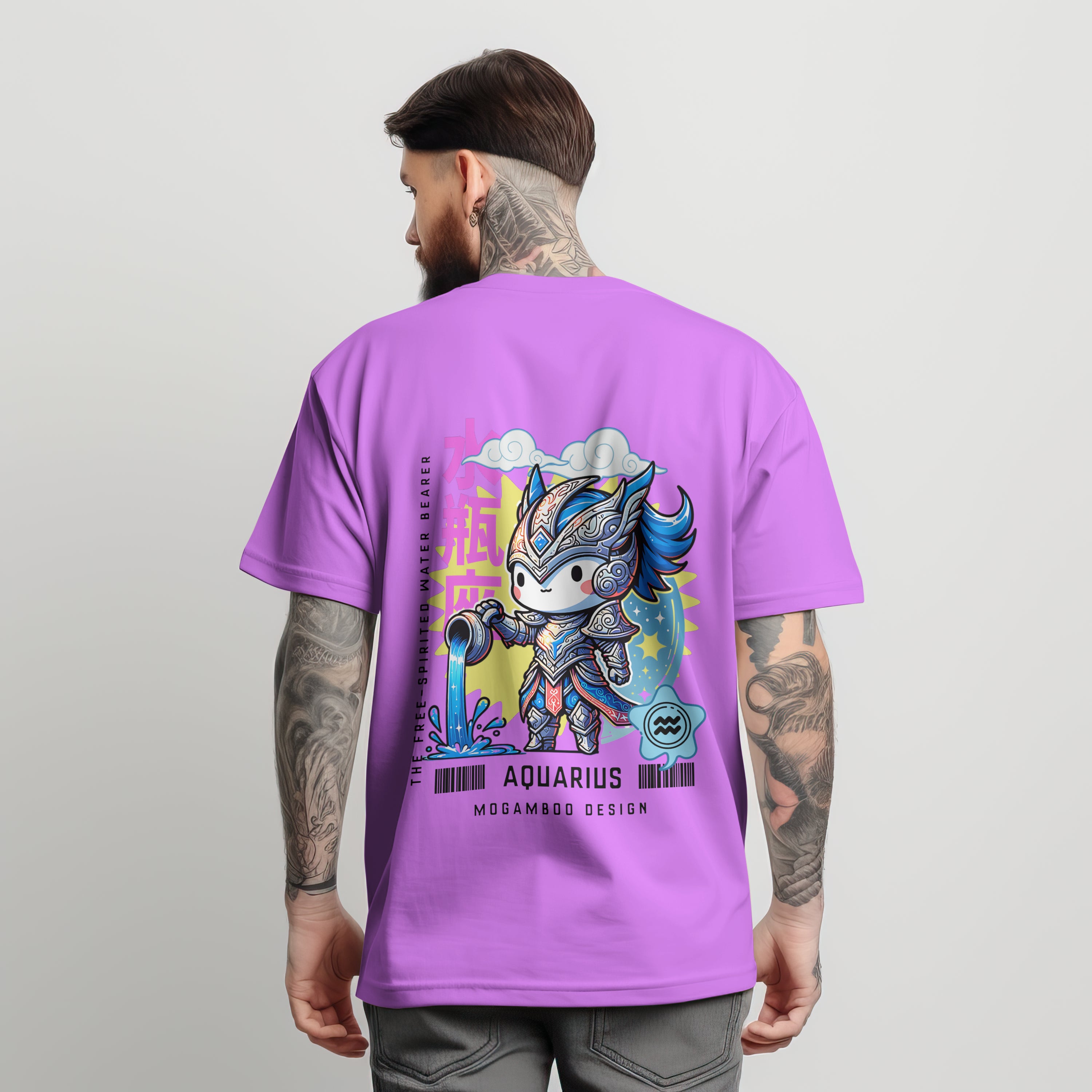 Aquarius Zodiac Tee : Light Weight Regular Fit T-Shirt for Men