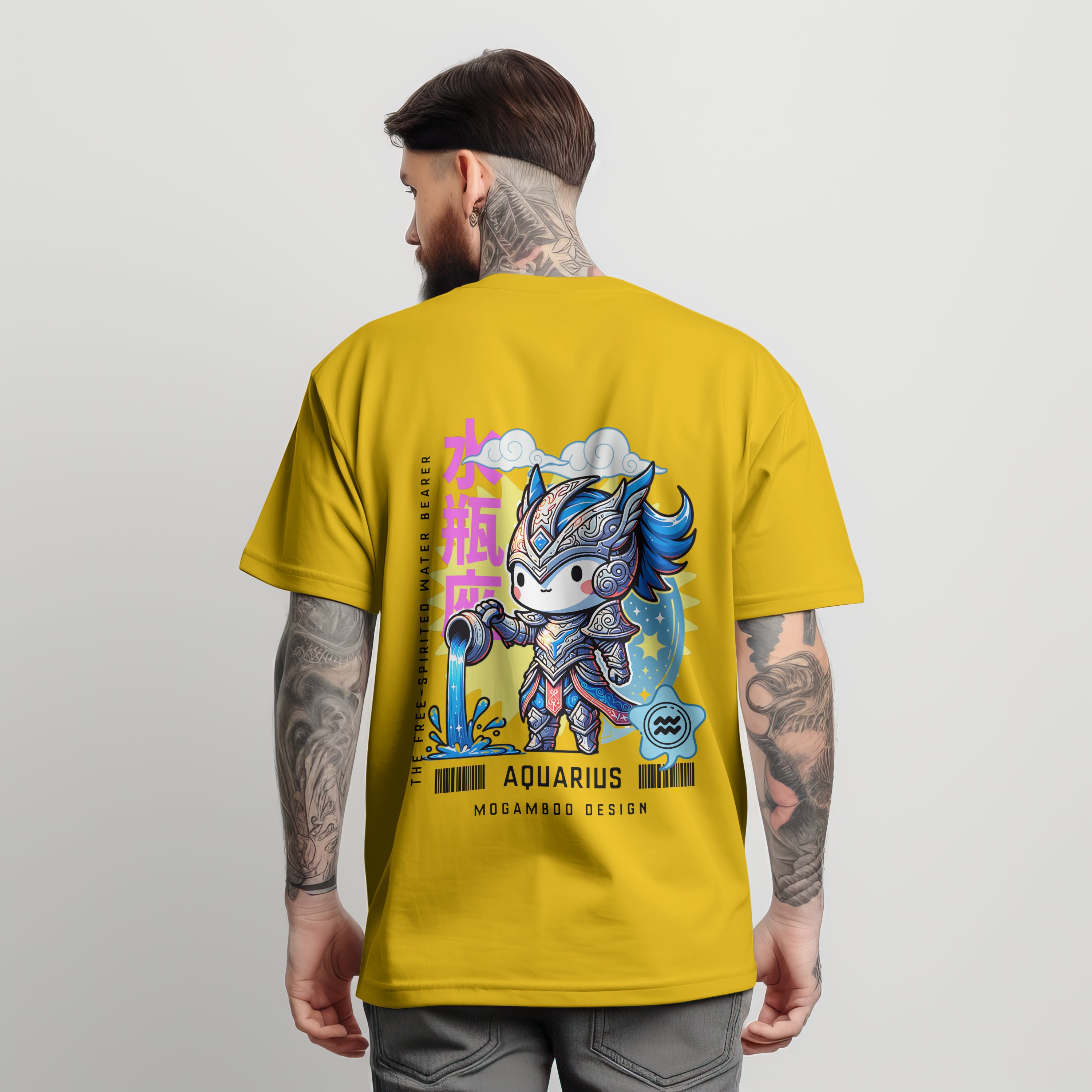 Aquarius Zodiac Tee : Light Weight Regular Fit T-Shirt for Men