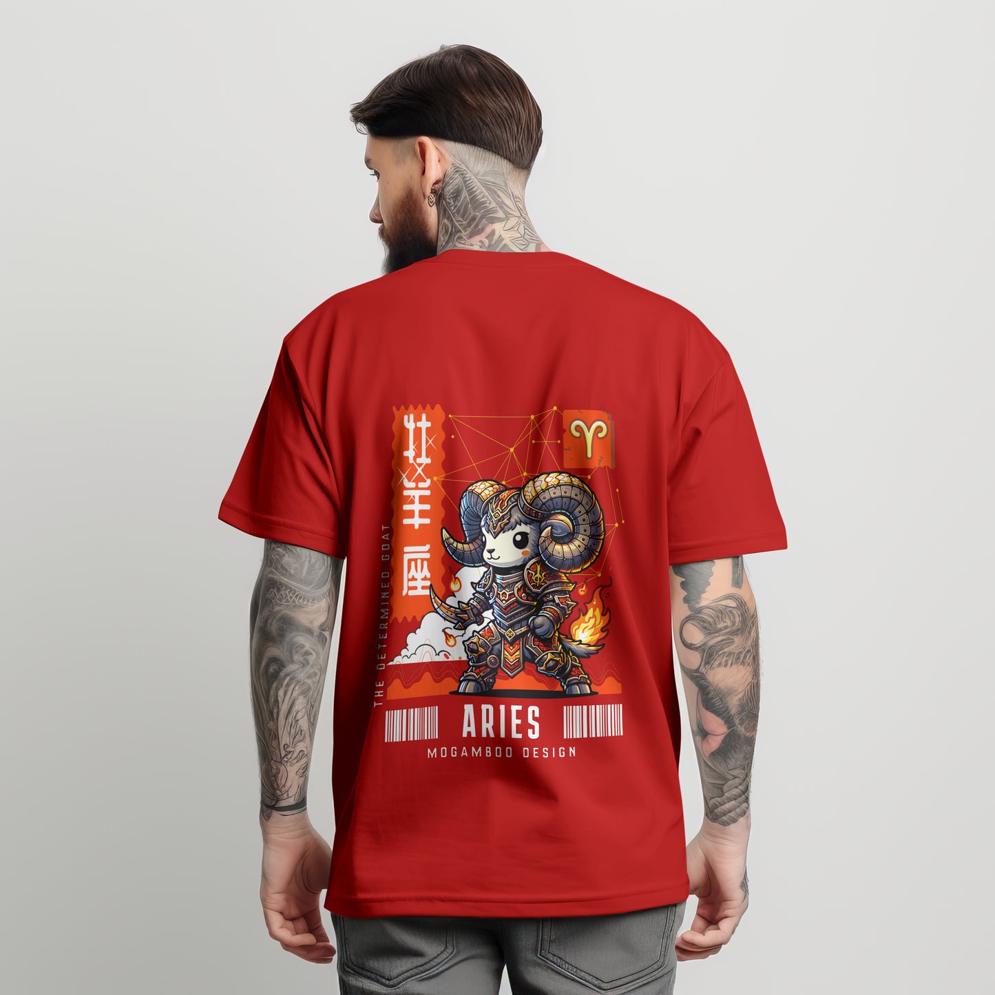 Aries Zodiac Tee : Oversized T-Shirt for Men