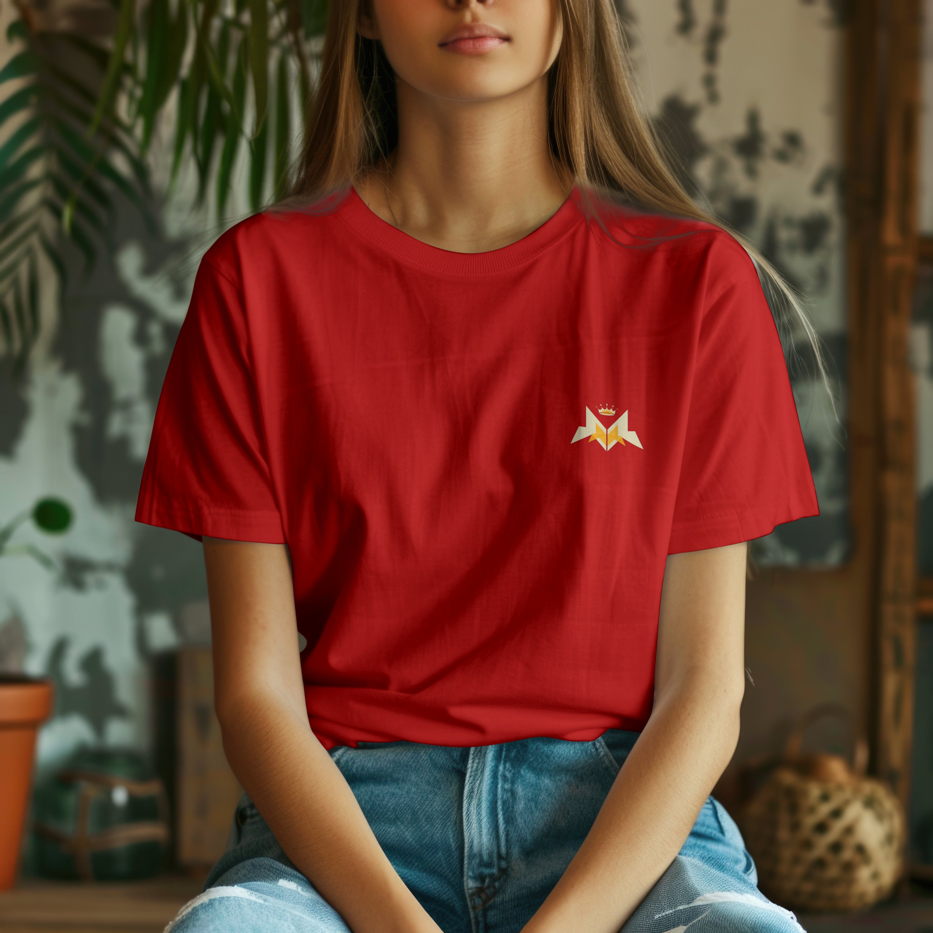 Red Solid Regular : Unisex Light weight Regular Fit T-Shirt