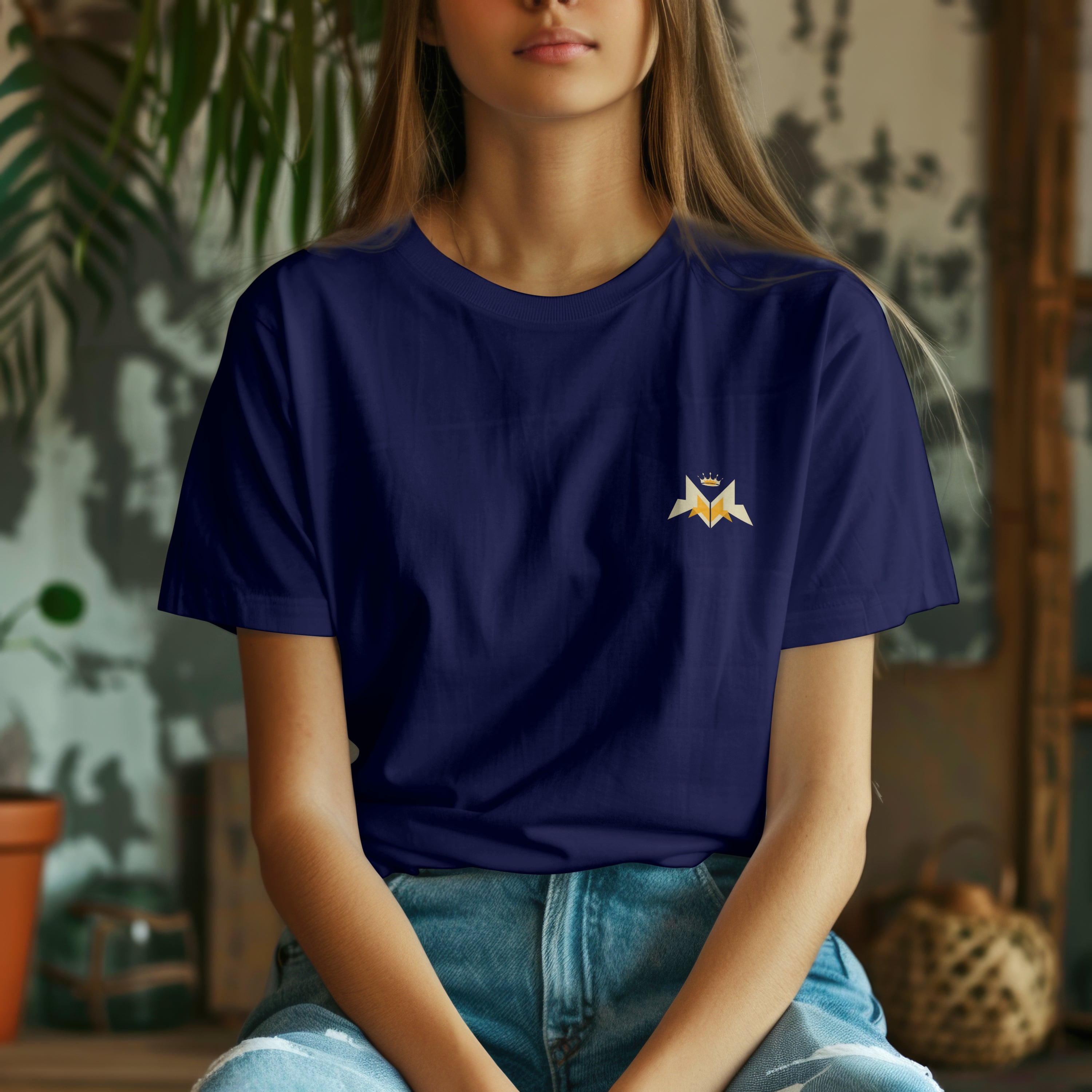 Navy Solid Regular : Unisex Light weight Regular Fit T-Shirt
