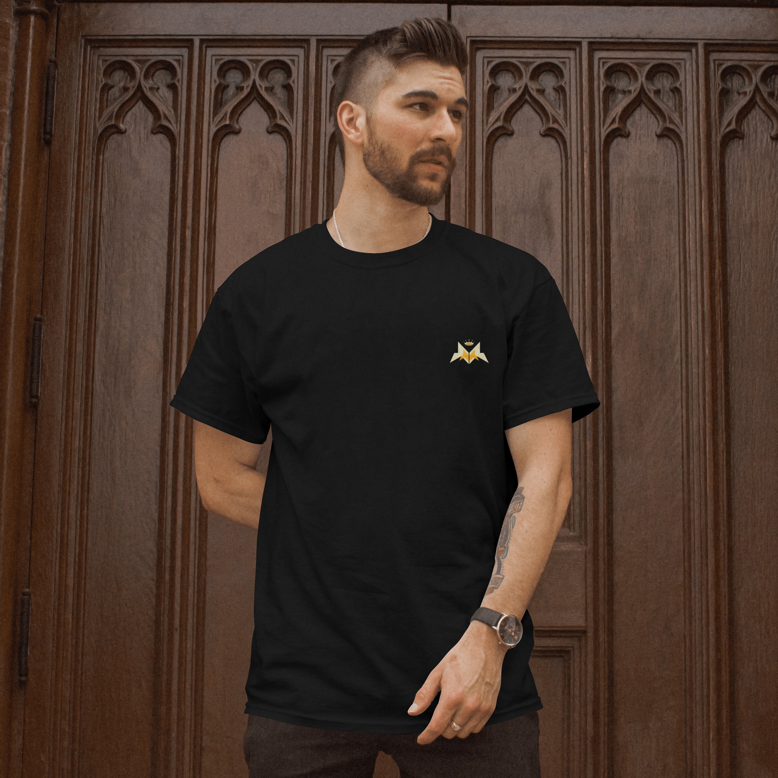Black Solid Regular : Unisex Light weight Regular Fit T-Shirt