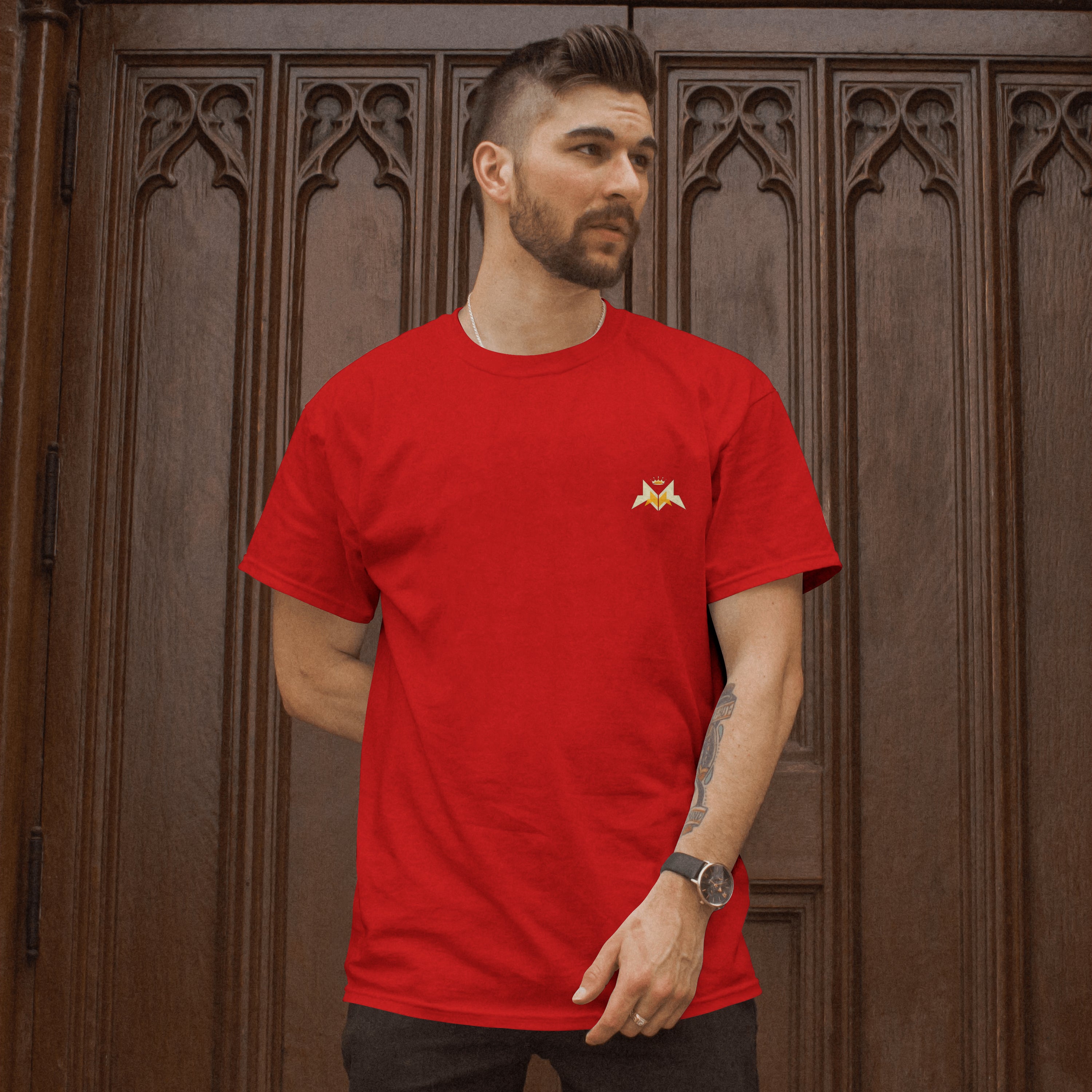 Red Solid Regular : Unisex Light weight Regular Fit T-Shirt