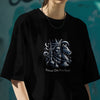 Chess : Black Chess Graphic Printed Oversized T-shirt for Women