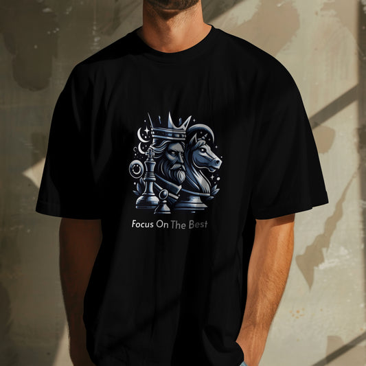 Chess : Black Chess Graphic Printed Oversized T-shirt for Men