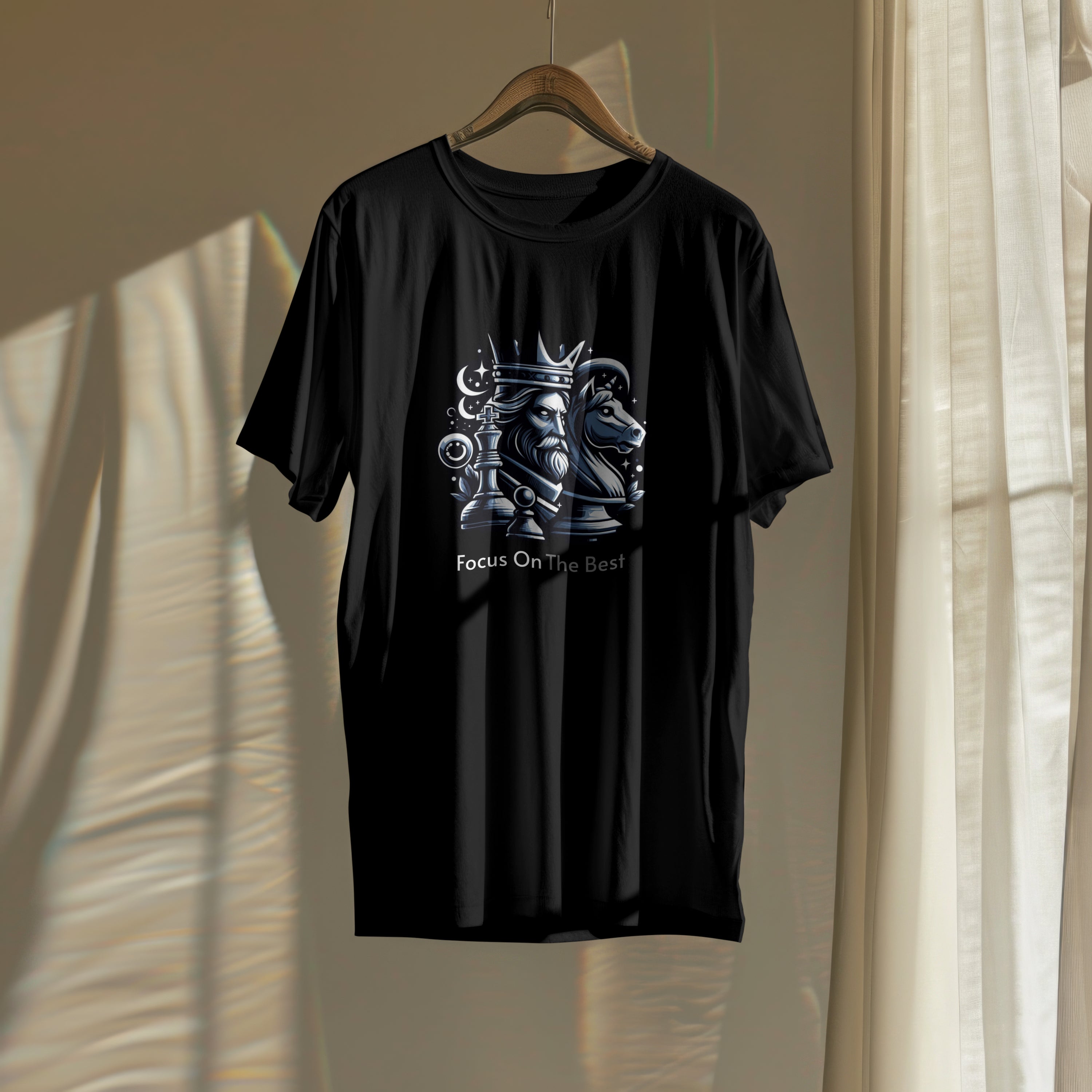 Chess : Black Chess Graphic Printed Oversized T-shirt for Men