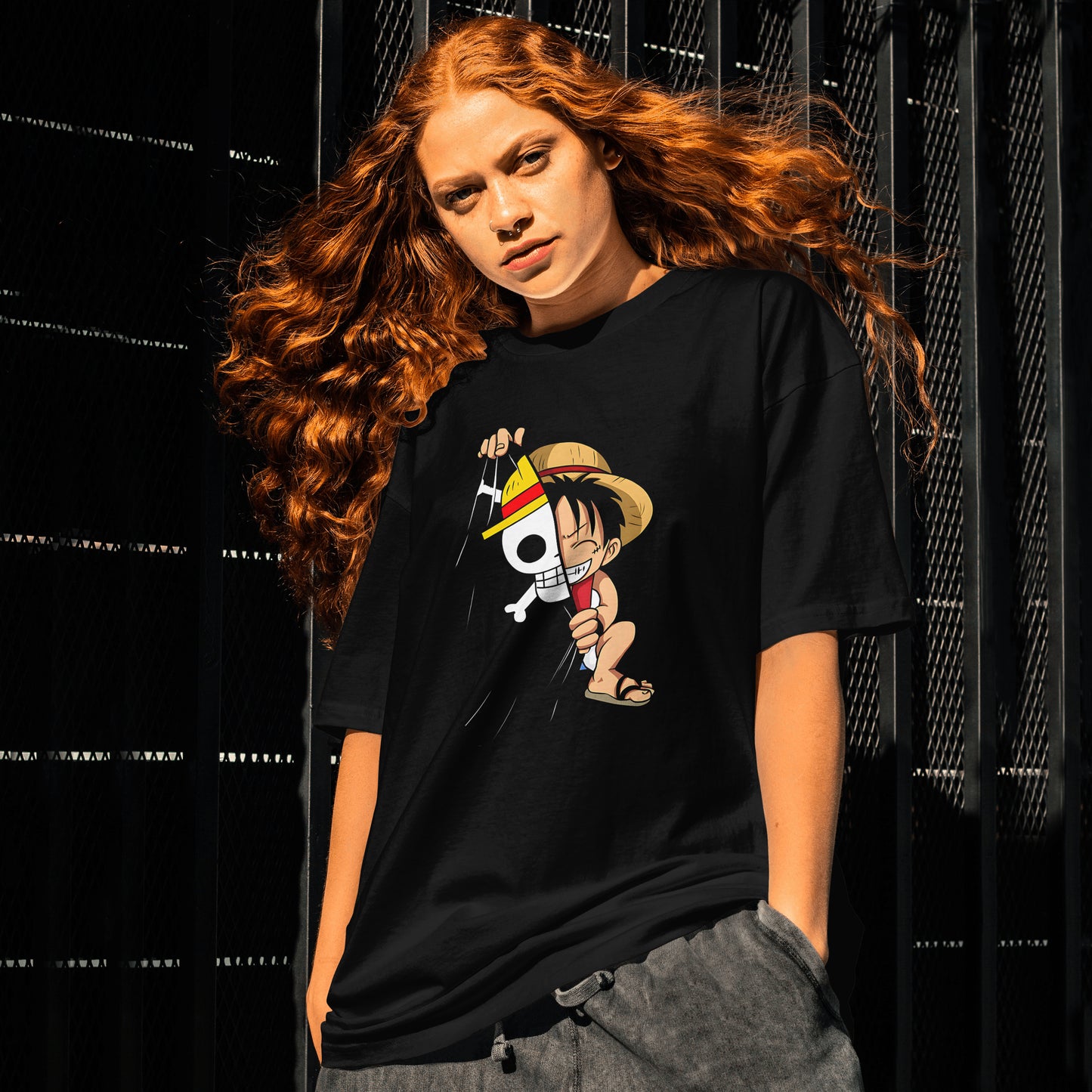 One Piece : Graphic Printed Oversized T-shirt for Women