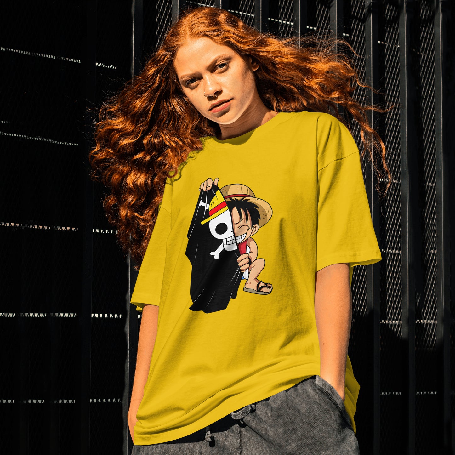 One Piece : Graphic Printed Oversized T-shirt for Women