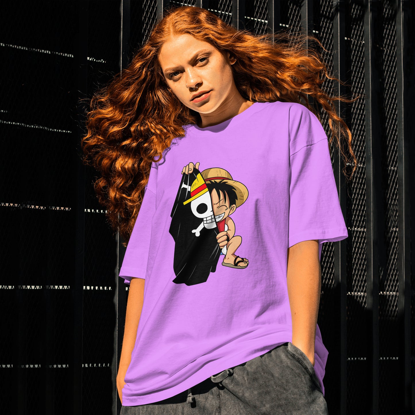 One Piece : Graphic Printed Oversized T-shirt for Women