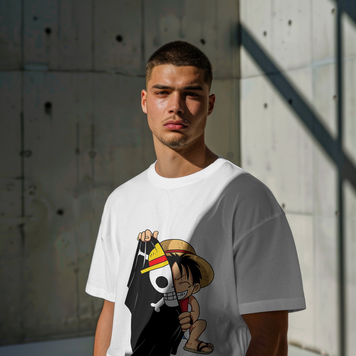 One Piece : Graphic Printed Oversized T-shirt for Men