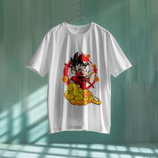 Goku on Nimbus : Graphic Printed Oversized T-shirt for Men