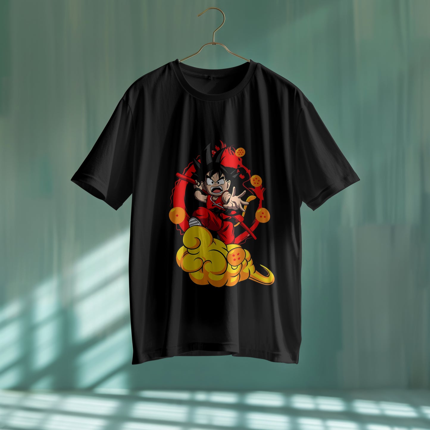 Goku on Nimbus : Graphic Printed Oversized T-shirt for Men