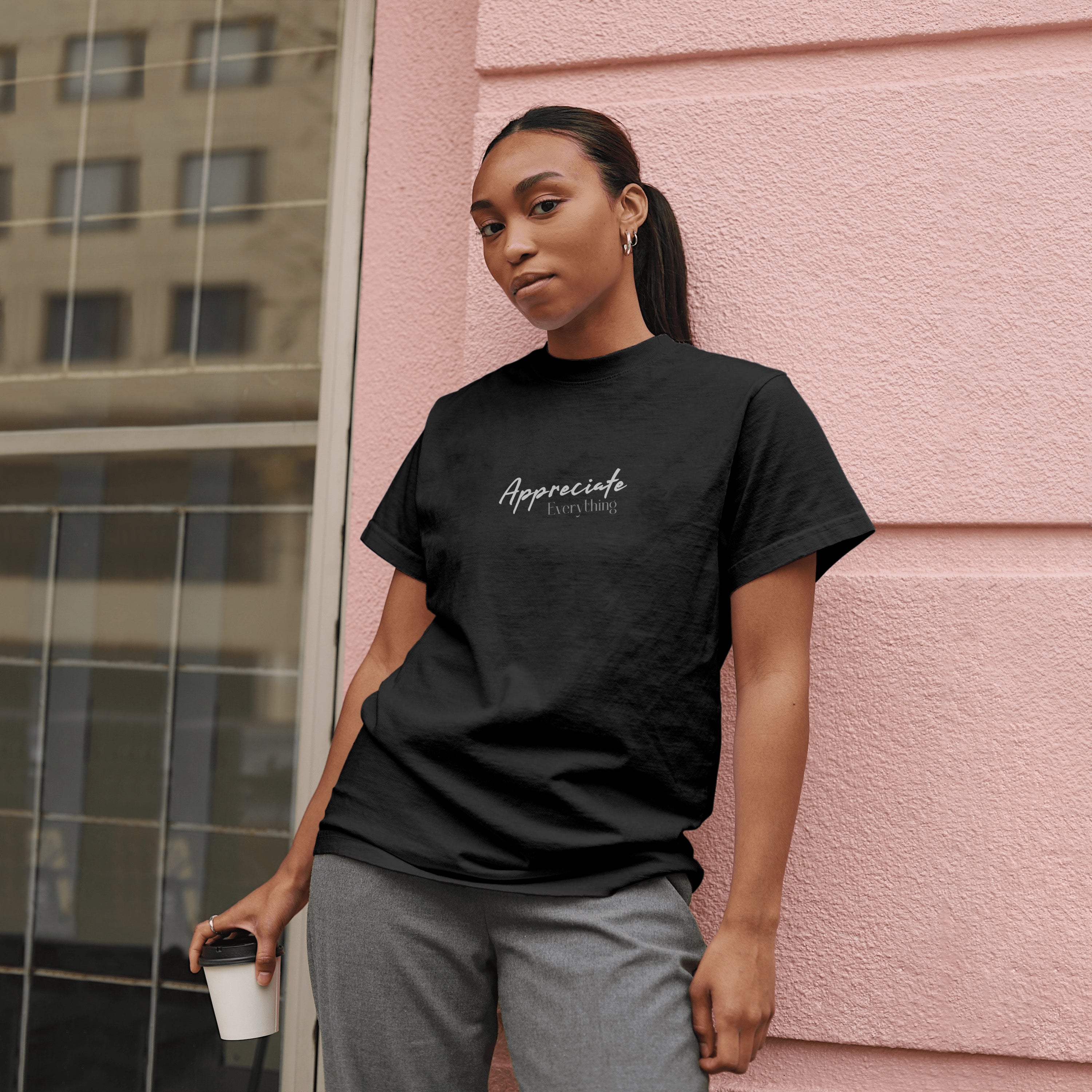Appreciate Everything - Light Weight Graphic Regular Fit T-Shirt For Women