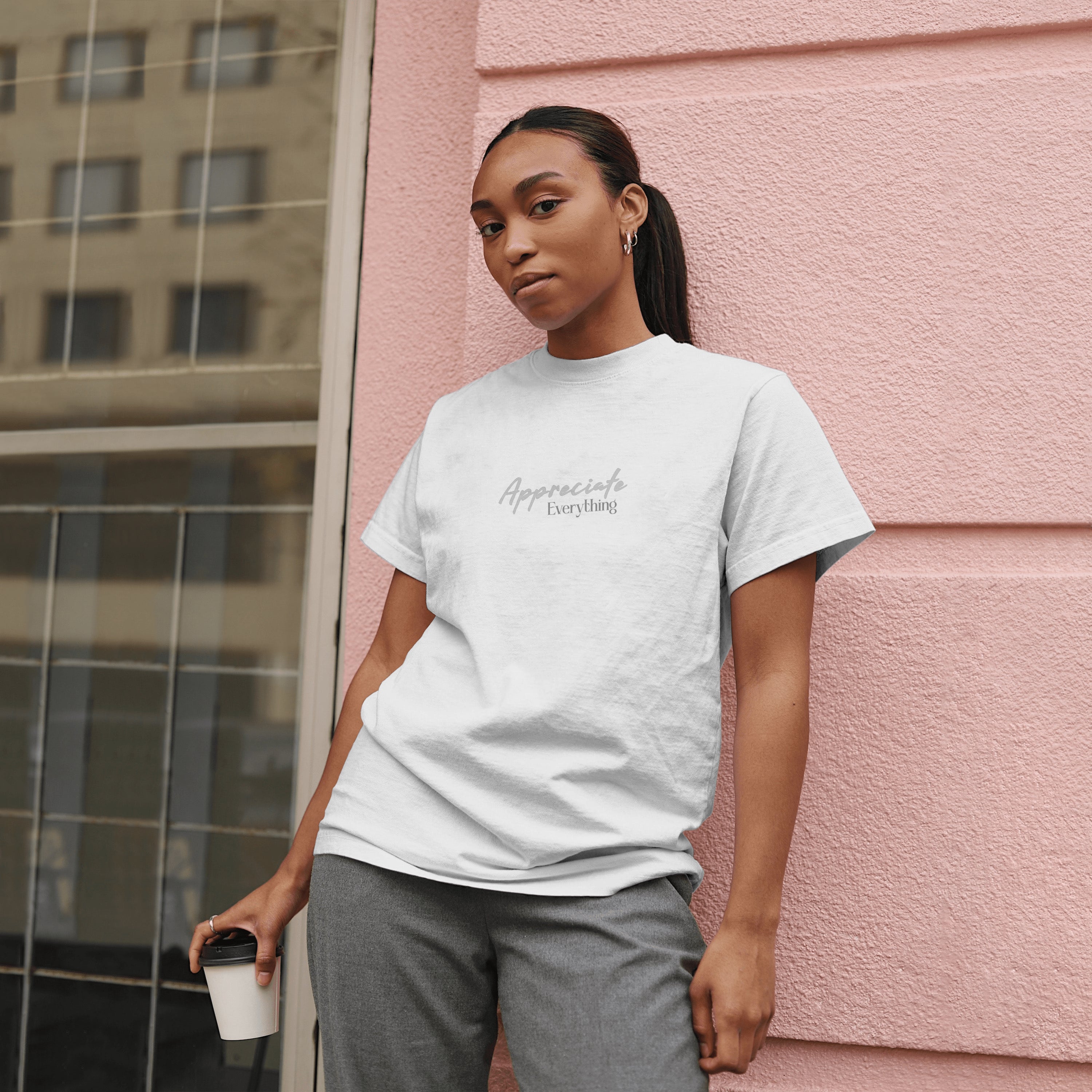 Appreciate Everything - Light Weight Graphic Regular Fit T-Shirt For Women