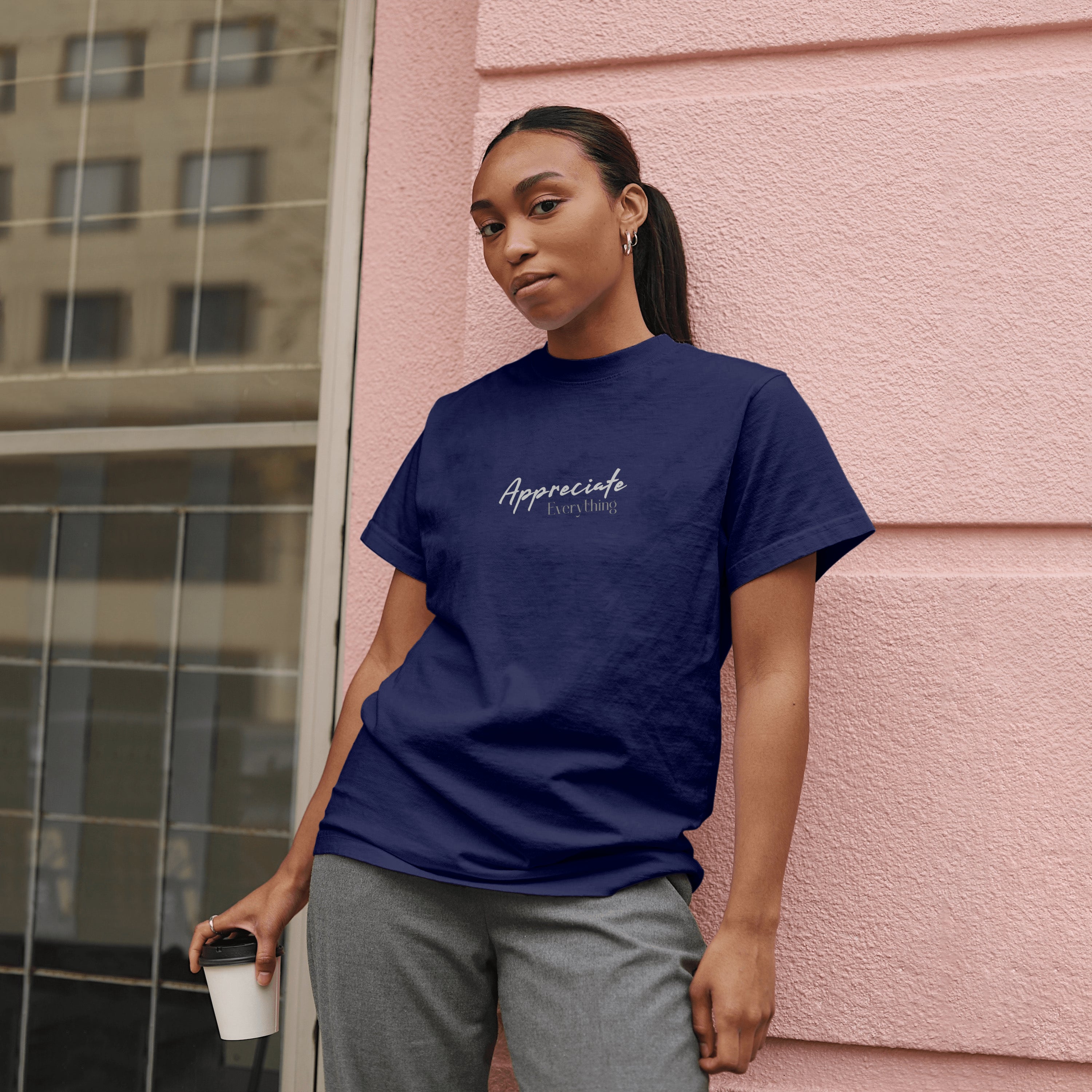 Appreciate Everything - Light Weight Graphic Regular Fit T-Shirt For Women