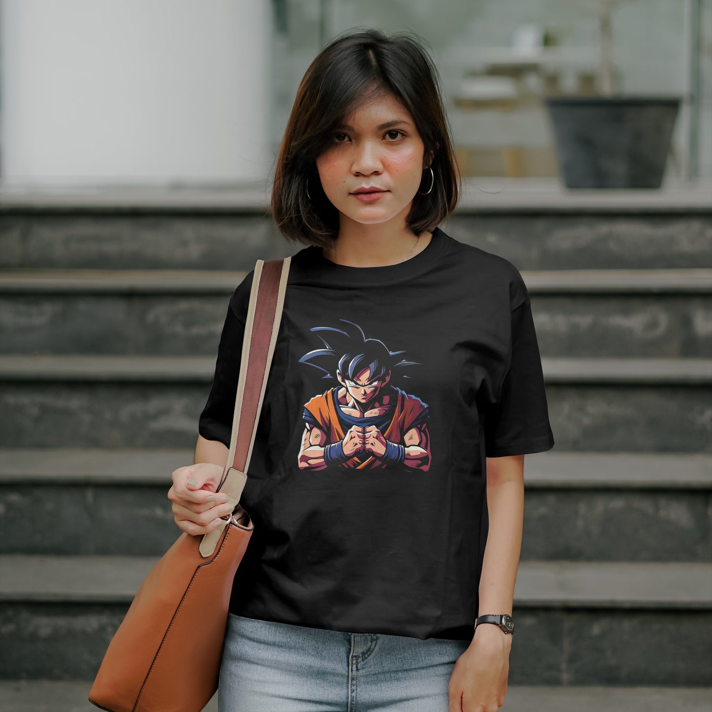 Goku : Graphic Printed Oversized T-shirt for Women