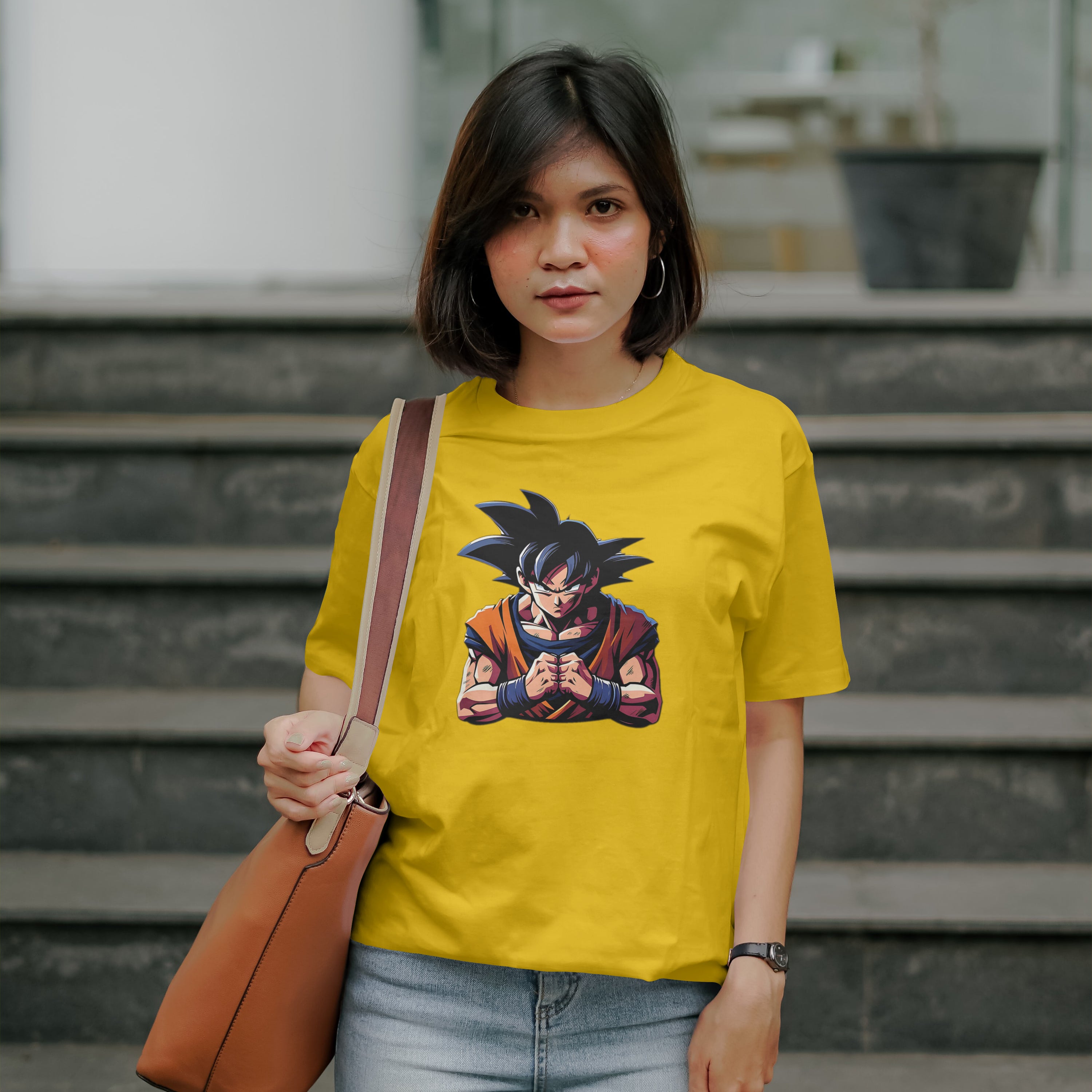 Goku : Graphic Printed Oversized T-shirt for Women