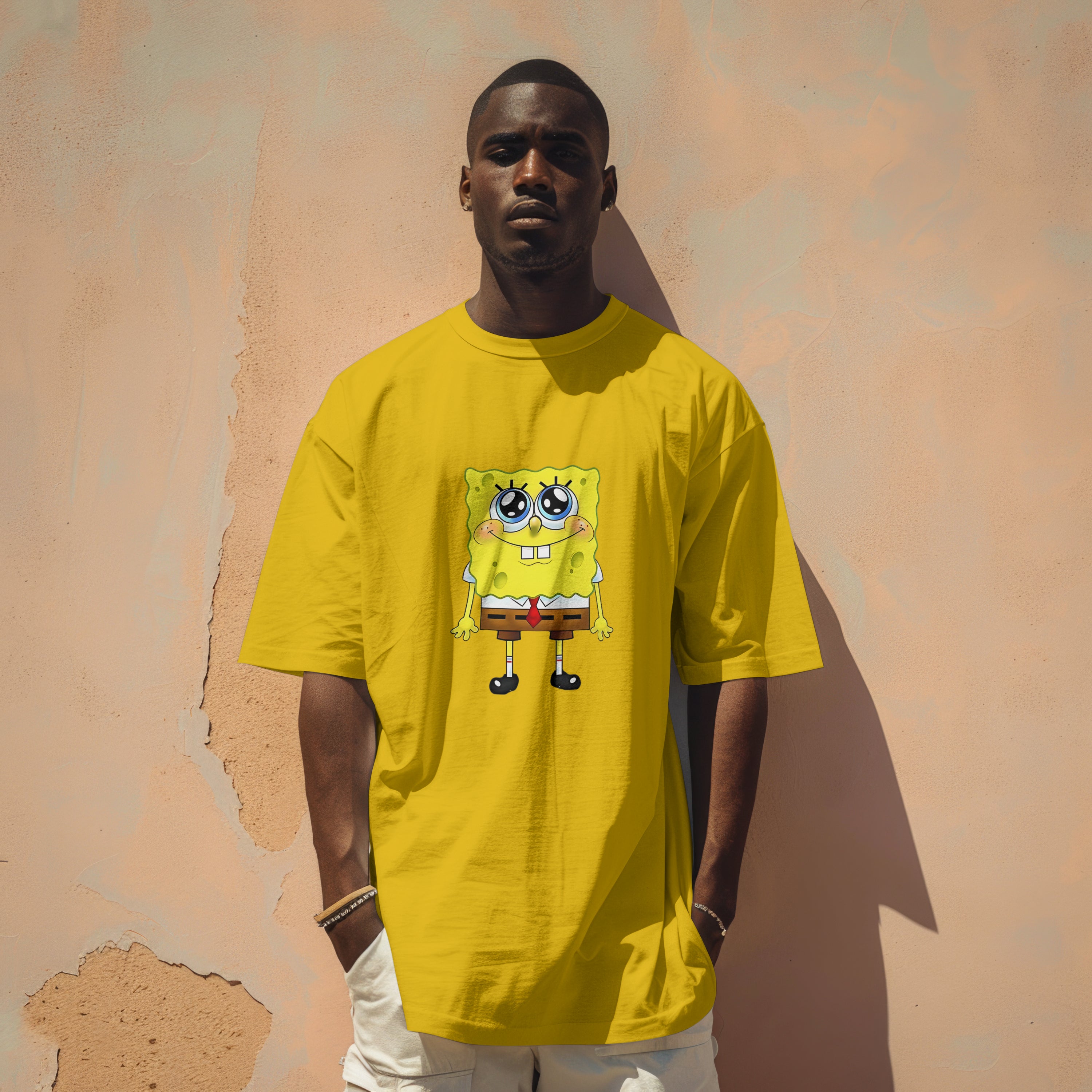 SpongeBob : Unisex Limited Edition Oversized Graphic Printed T-Shirt