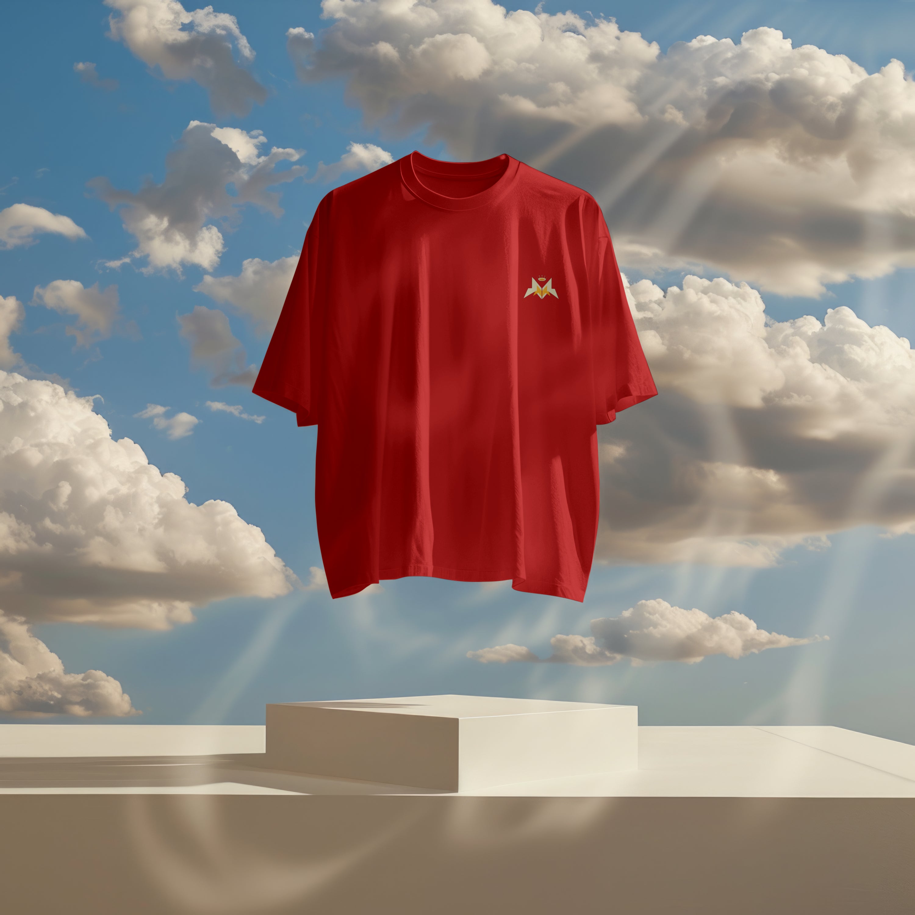 Classic Red Solid Oversize T-Shirt – Unisex Bold, Relaxed, and Stylish Fit