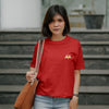 Classic Red Solid Oversize T-Shirt – Unisex Bold, Relaxed, and Stylish Fit