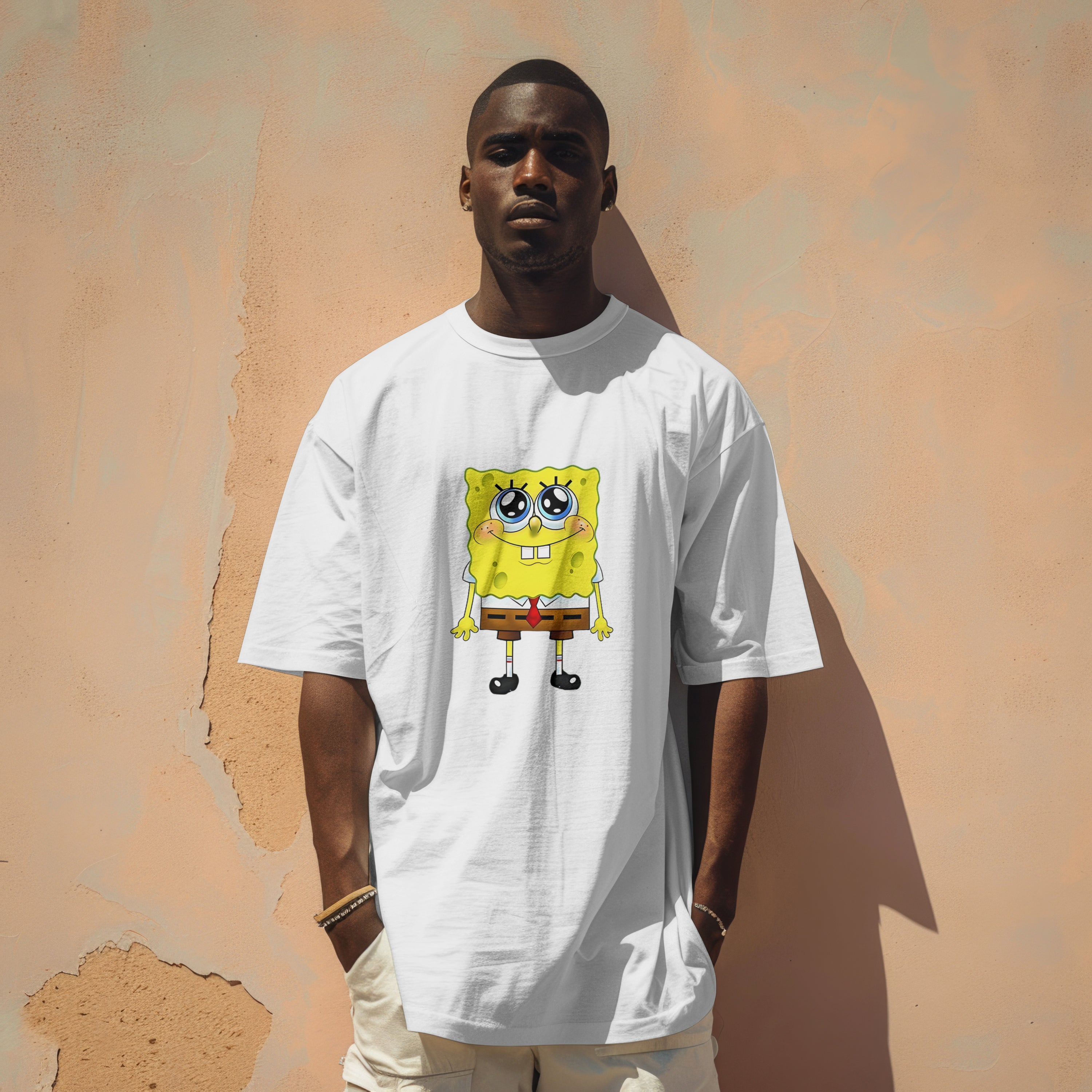 SpongeBob : Unisex Limited Edition Oversized Graphic Printed T-Shirt