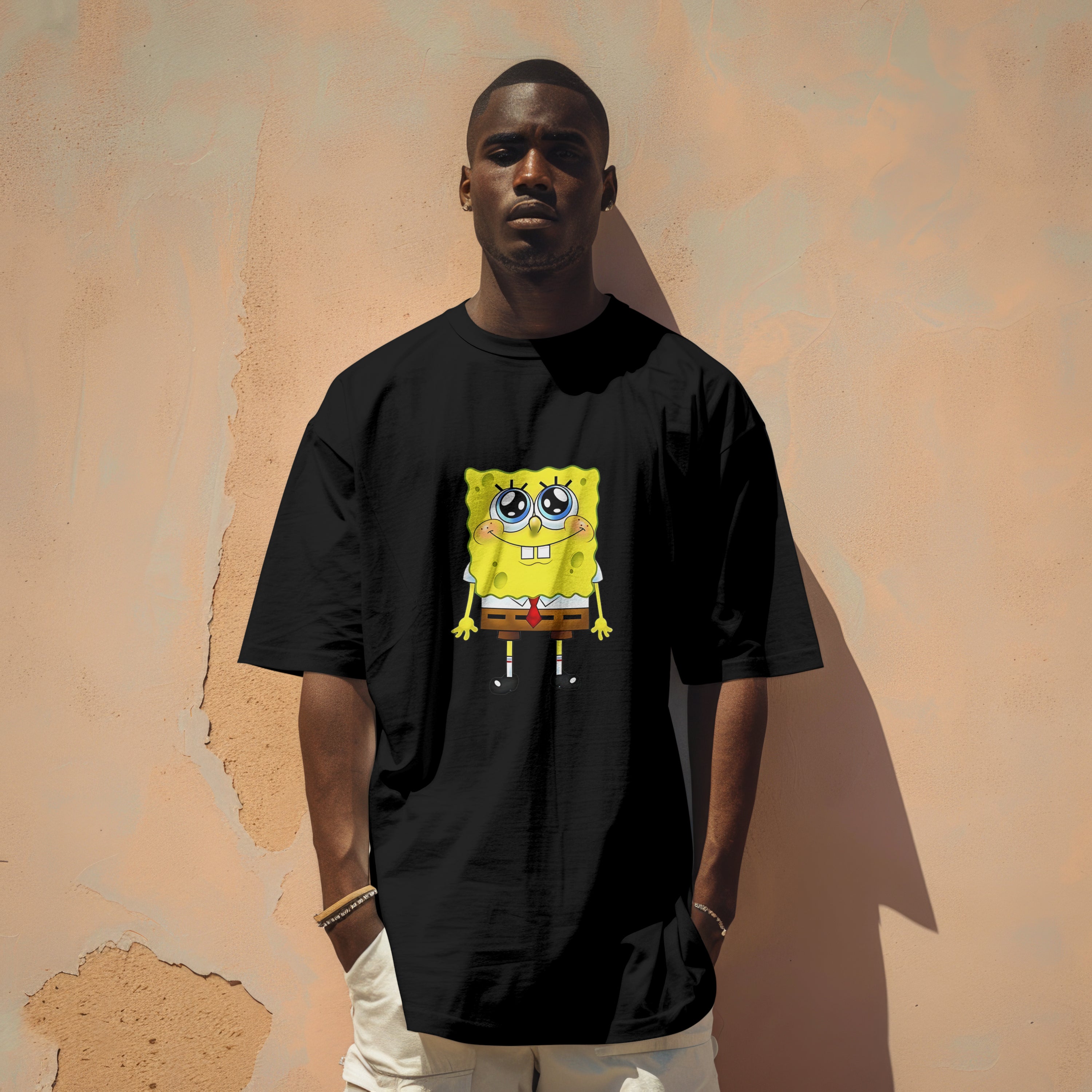 SpongeBob : Unisex Limited Edition Oversized Graphic Printed T-Shirt