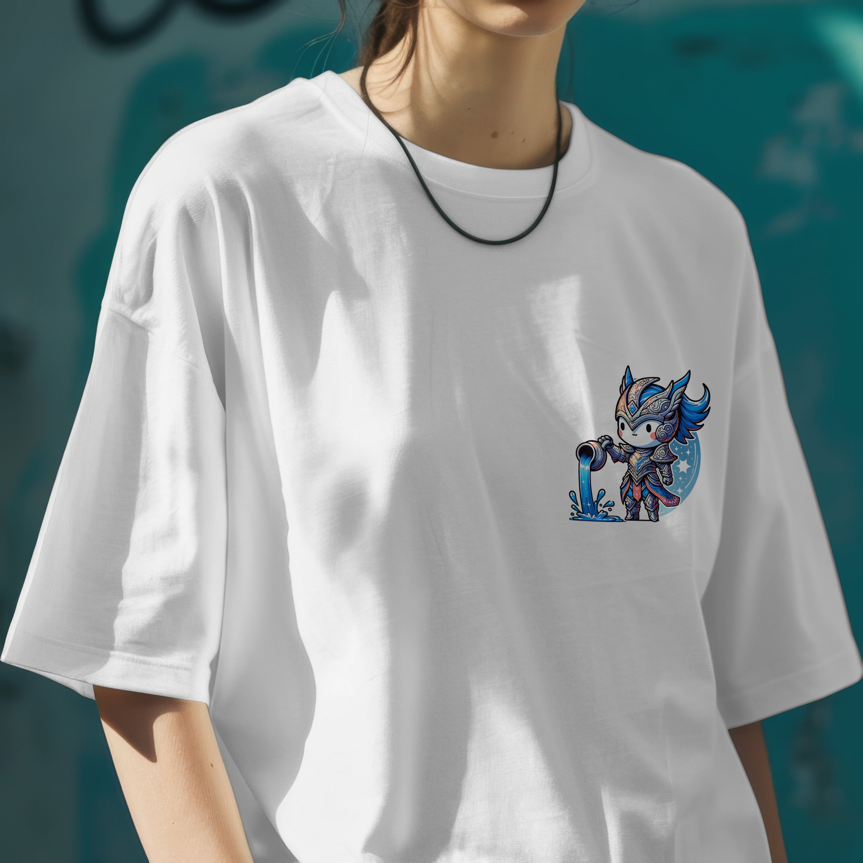 Aquarius Zodiac Tee : Oversized T-Shirt for Women