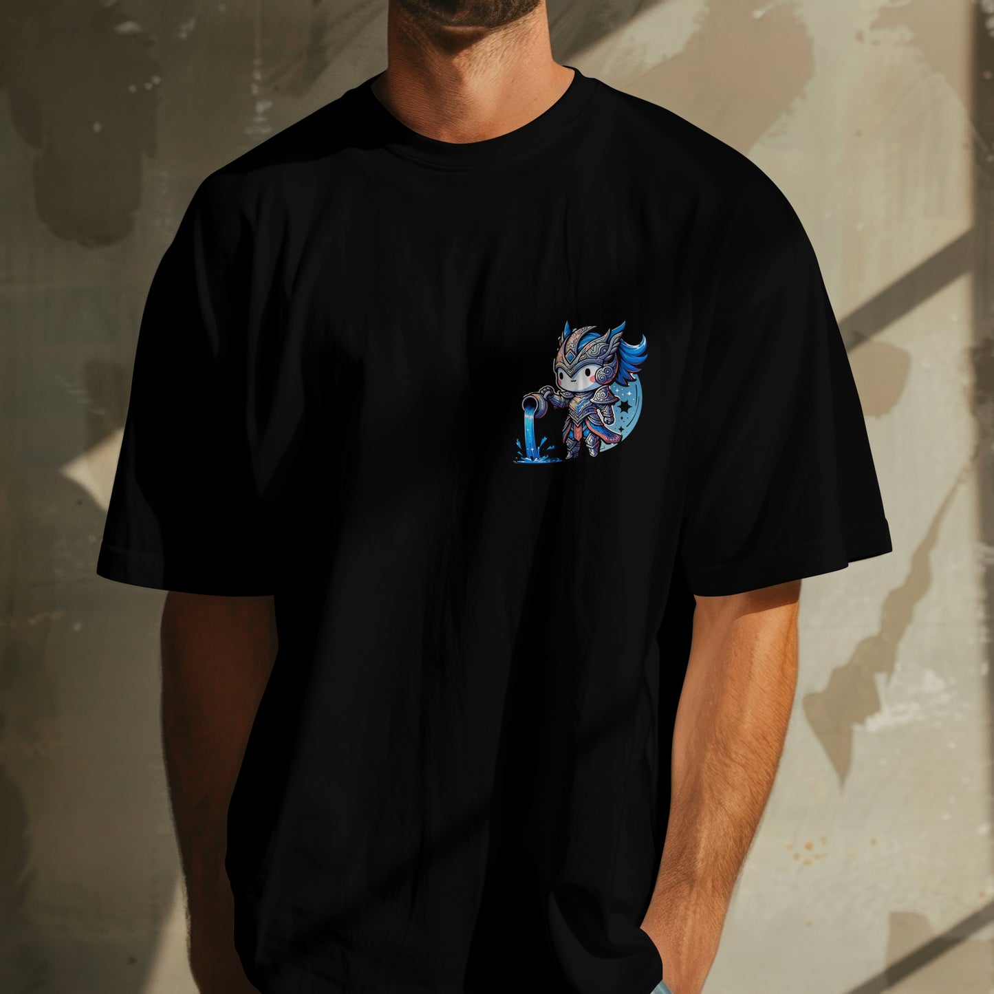 Aquarius Zodiac Tee : Light Weight Regular Fit T-Shirt for Men