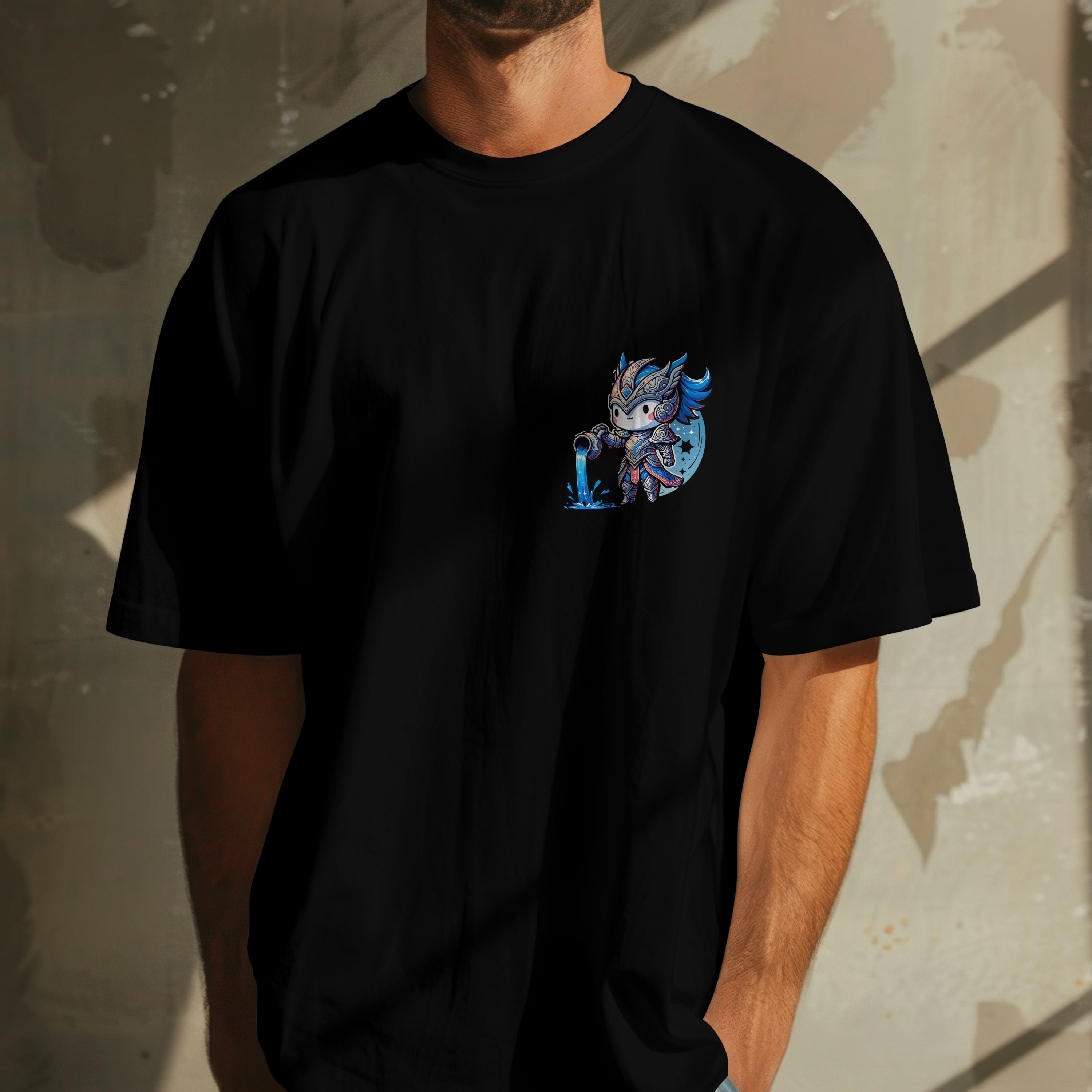 Aquarius Zodiac Tee : Light Weight Regular Fit T-Shirt for Men