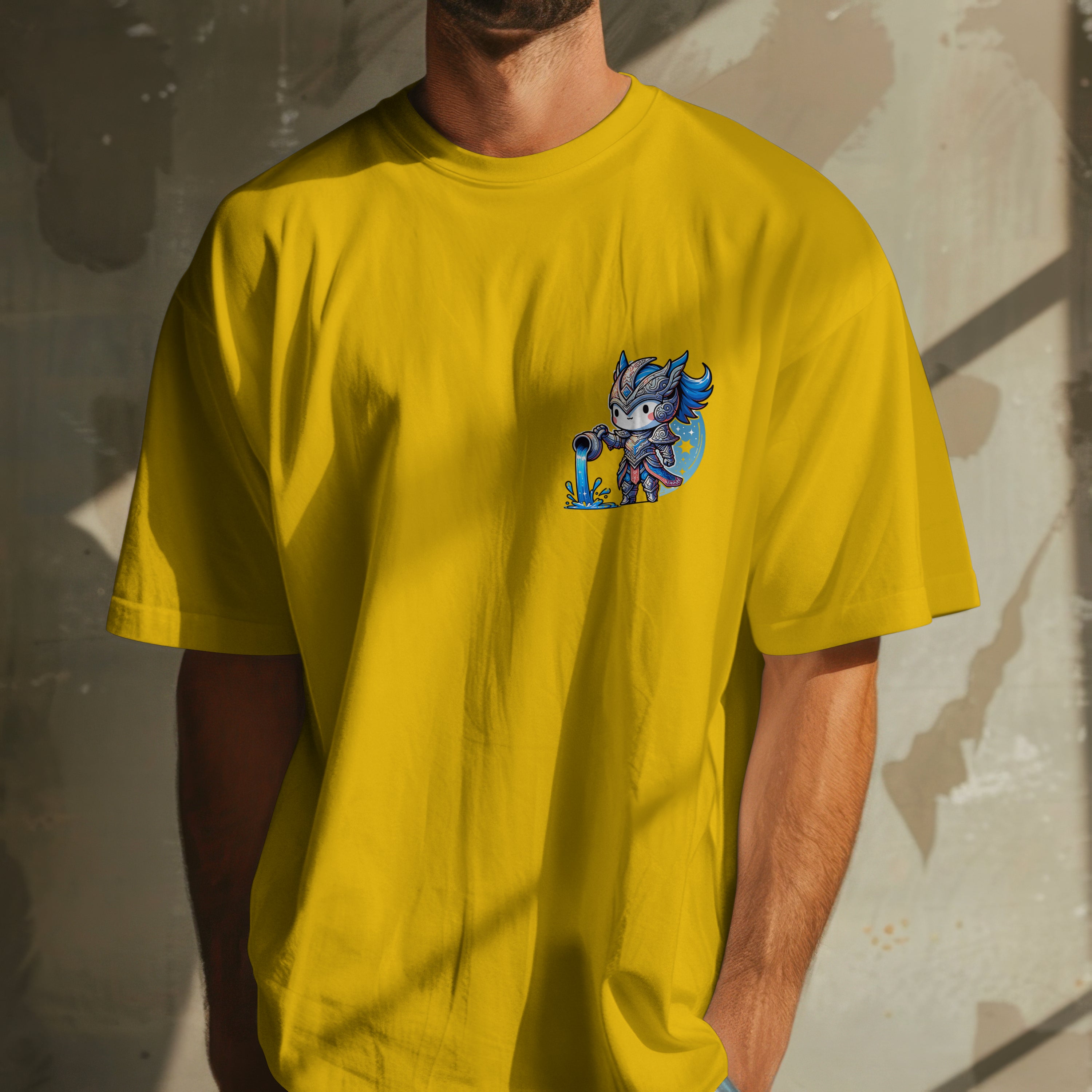 Aquarius Zodiac Tee : Light Weight Regular Fit T-Shirt for Men