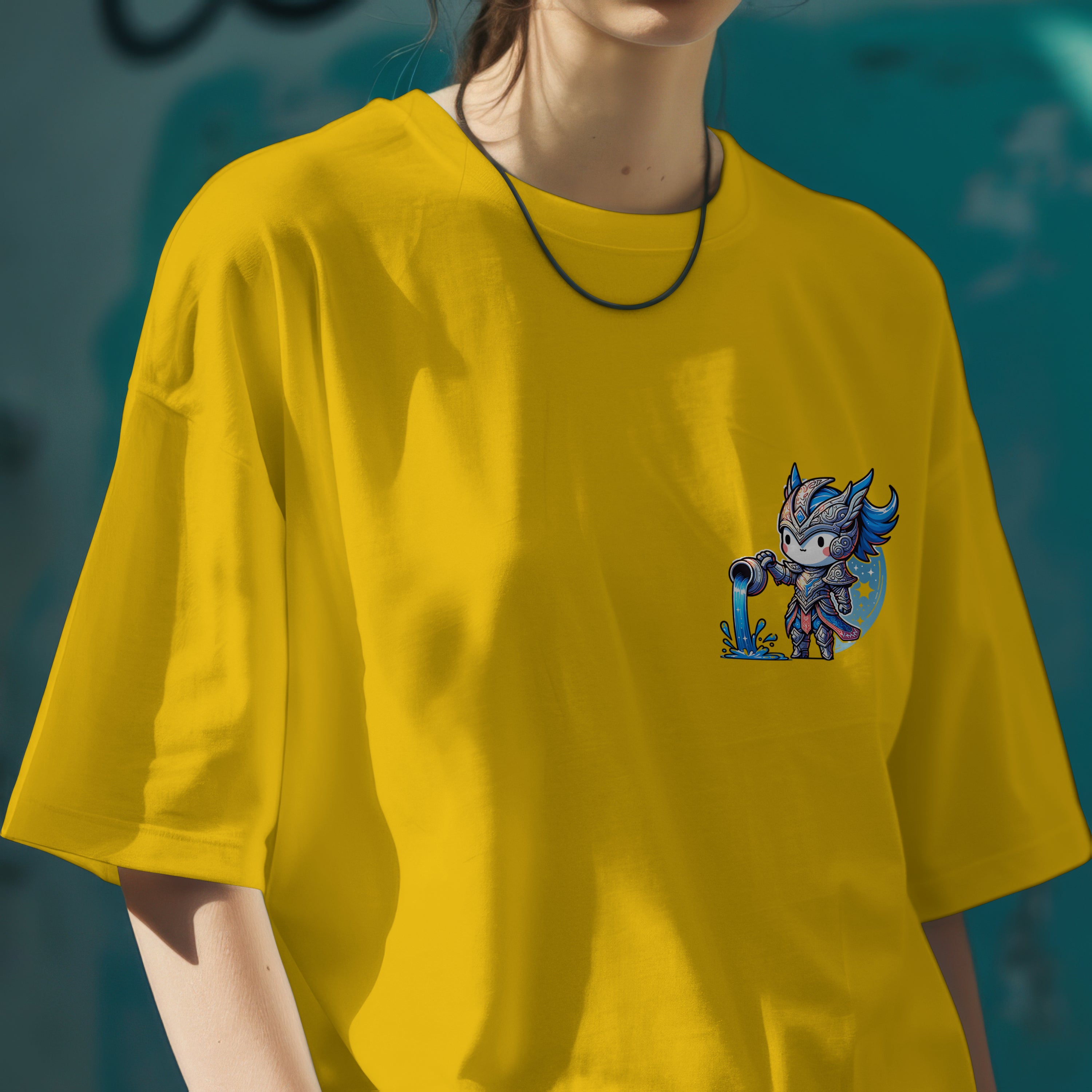 Aquarius Zodiac Tee : Oversized T-Shirt for Women