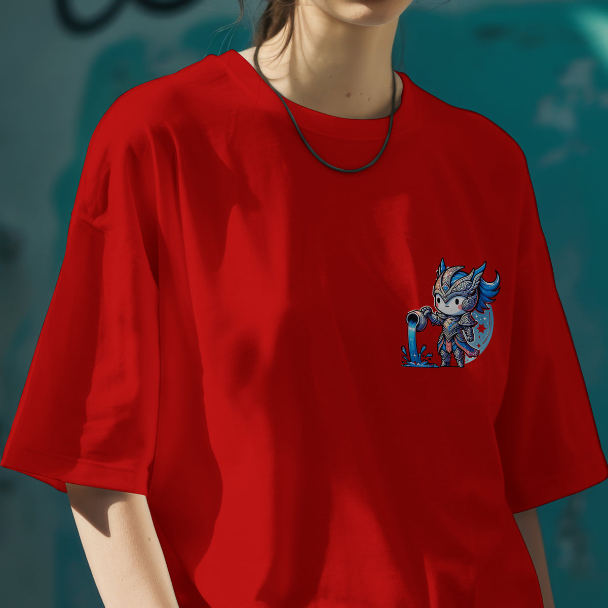 Aquarius Zodiac Tee : Oversized T-Shirt for Women