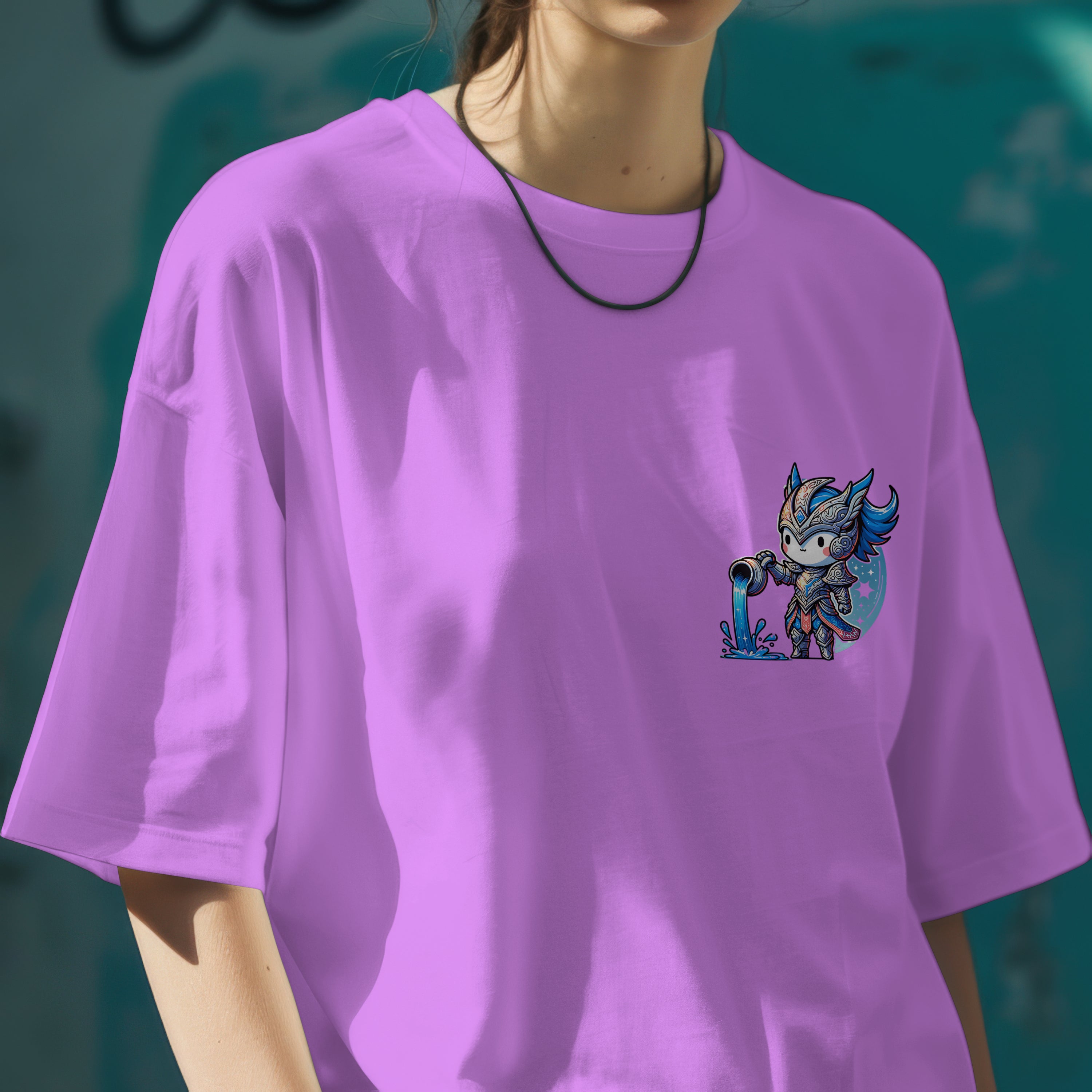 Aquarius Zodiac Tee : Oversized T-Shirt for Women
