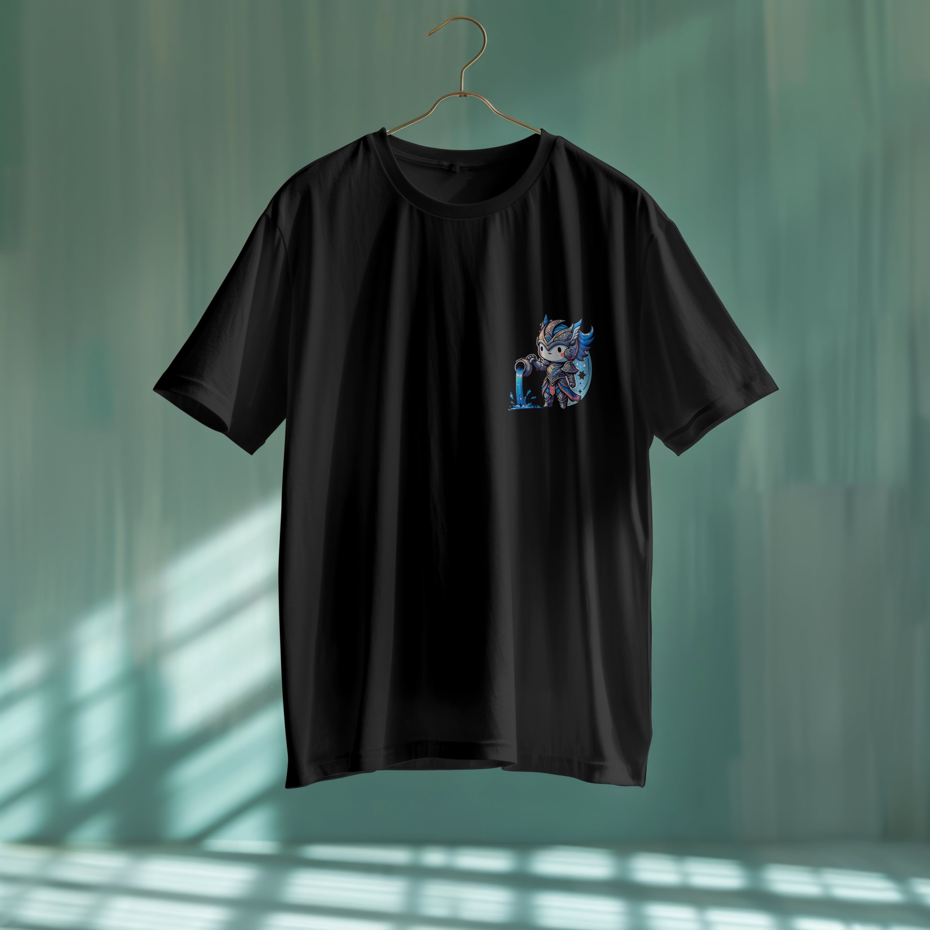 Aquarius Zodiac Tee : Light Weight Regular Fit T-Shirt for Men