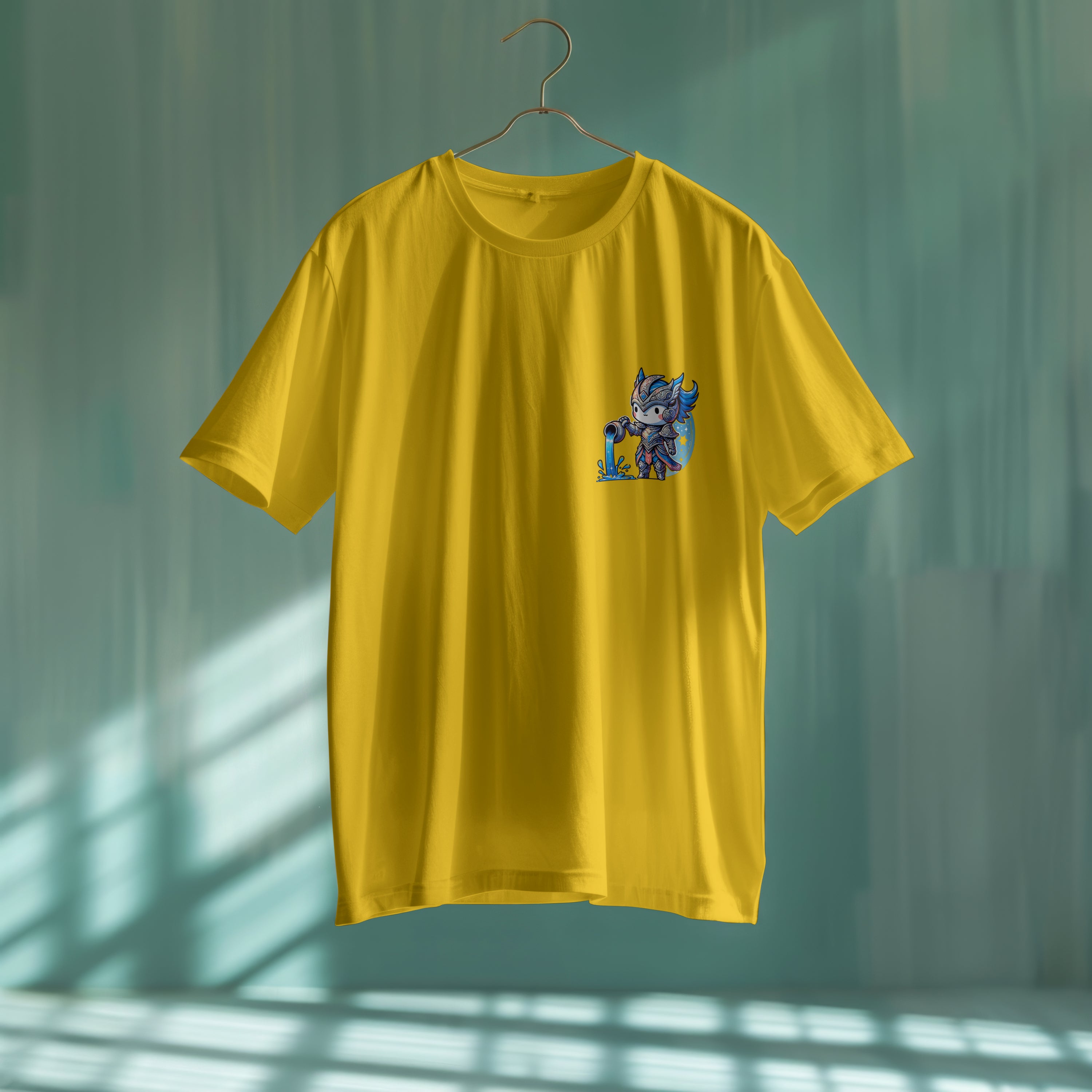 Aquarius Zodiac Tee : Light Weight Regular Fit T-Shirt for Men