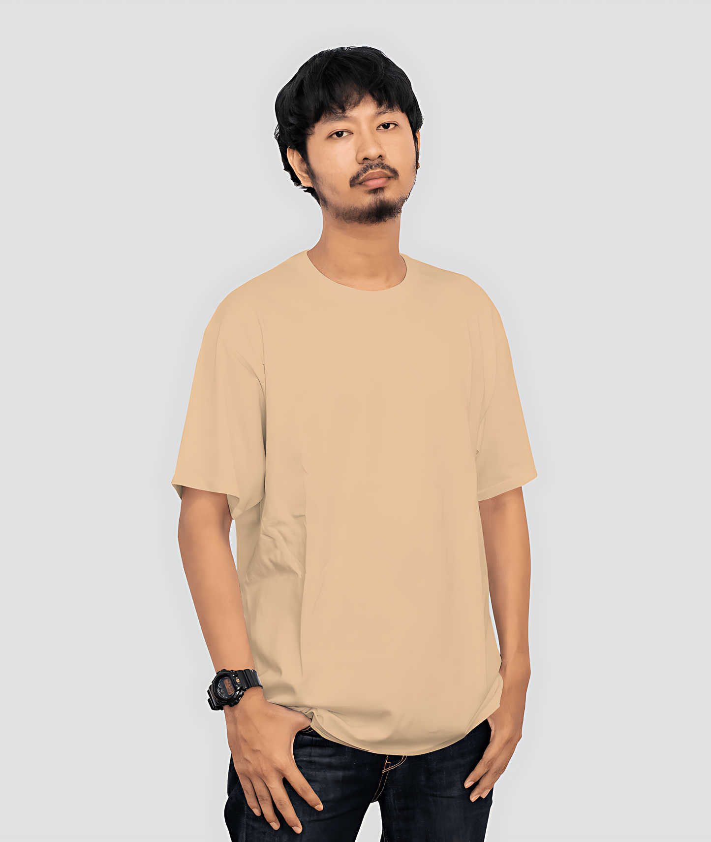 Premium Edition - Unisex Solid Beige Oversize Tees