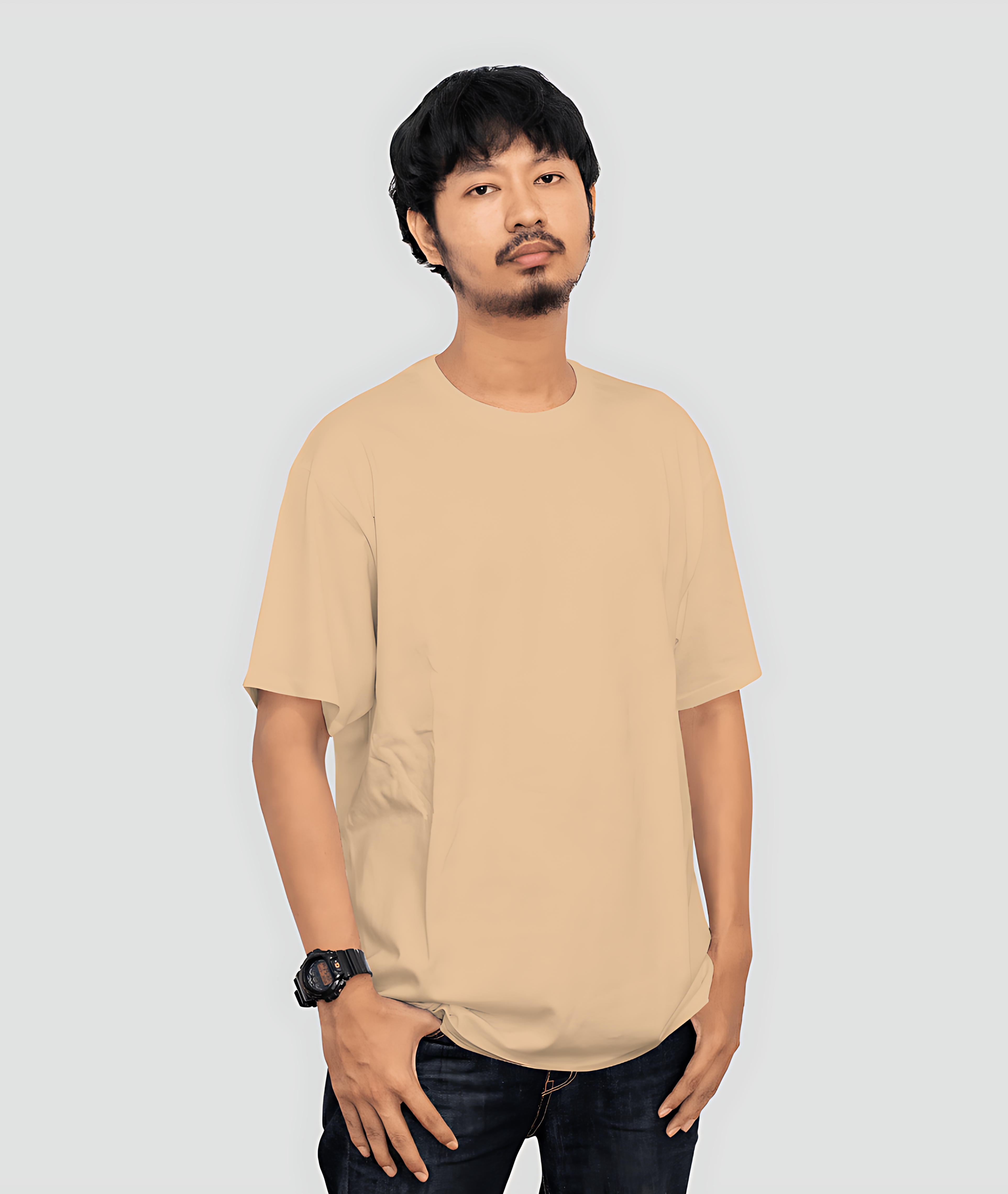 Premium Edition - Unisex Solid Beige Oversize Tees