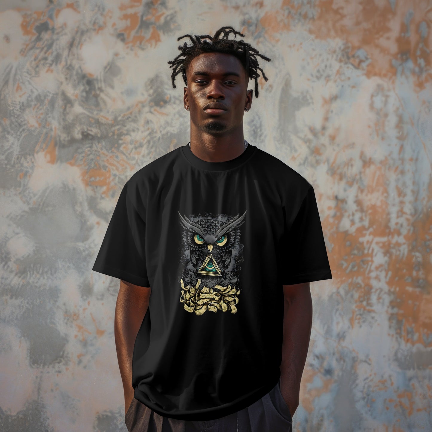 illuminati : Graphic Printed Oversized T-shirt for Men